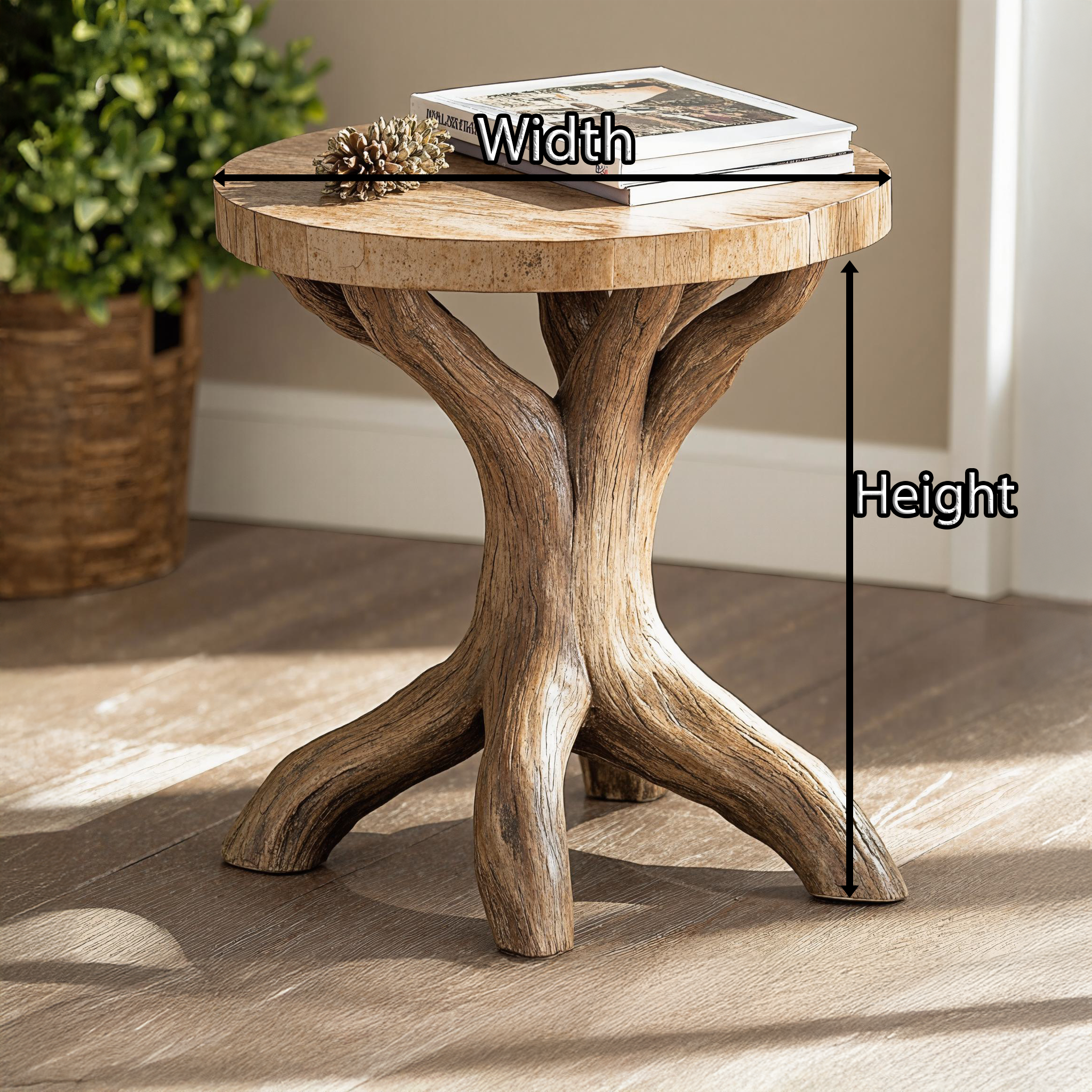 Handcrafted Wood End Table For Farmhouse Living Room SILDTEN097