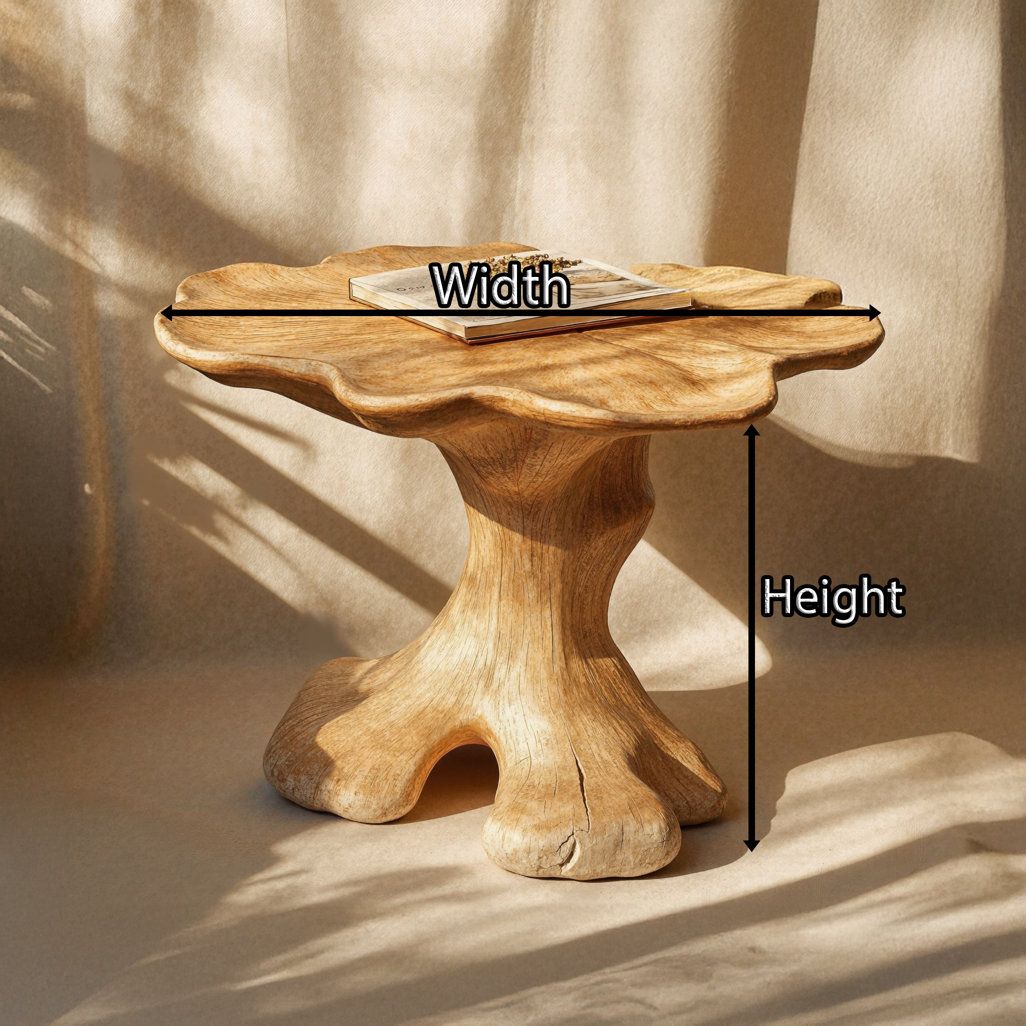 Handcrafted Wood Mushroom End Table For Bedroom Romantic Atmosphere SILDTEN104