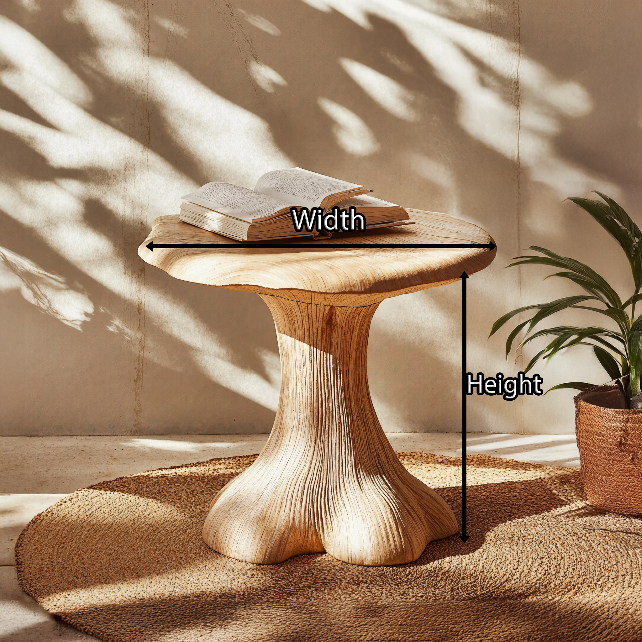 Modern Natural Wood Mushroom End Table For Bedroom Design SILDTEN091