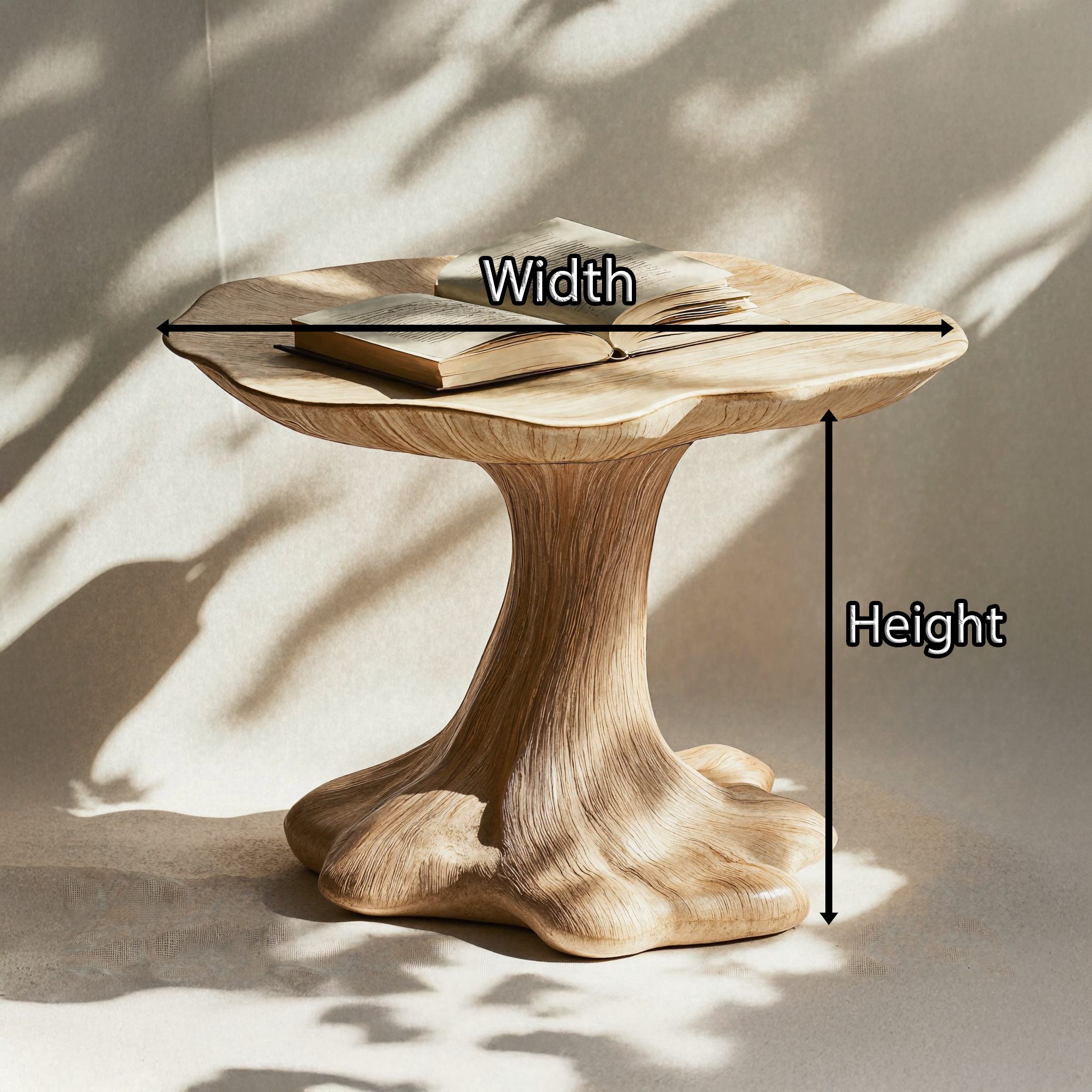 Rustic Live Edge Mushroom End Table For Lounge Room Natural Warmth SILDTEN101