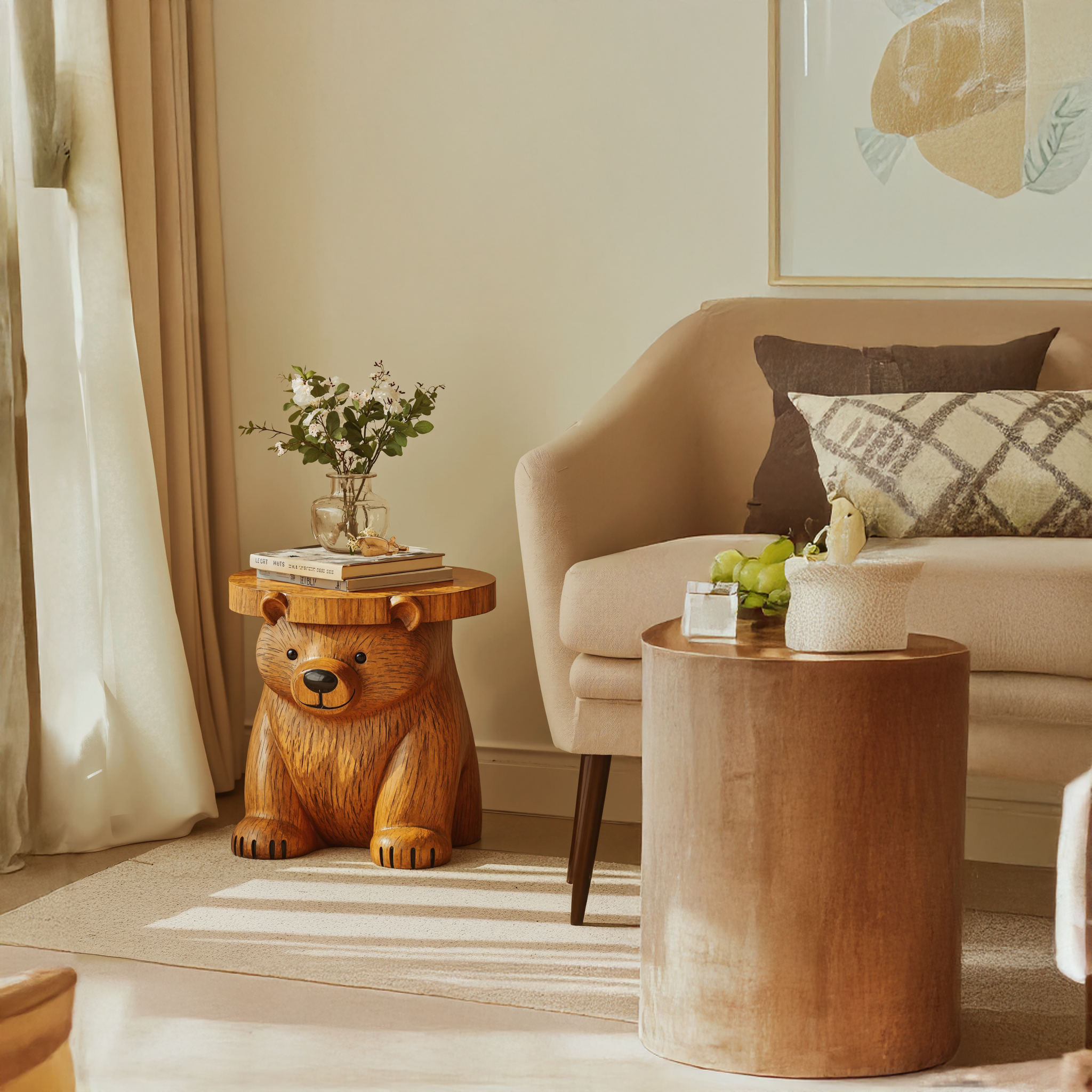 Wood End Table Bear End Table Home Decor SILDTEN066