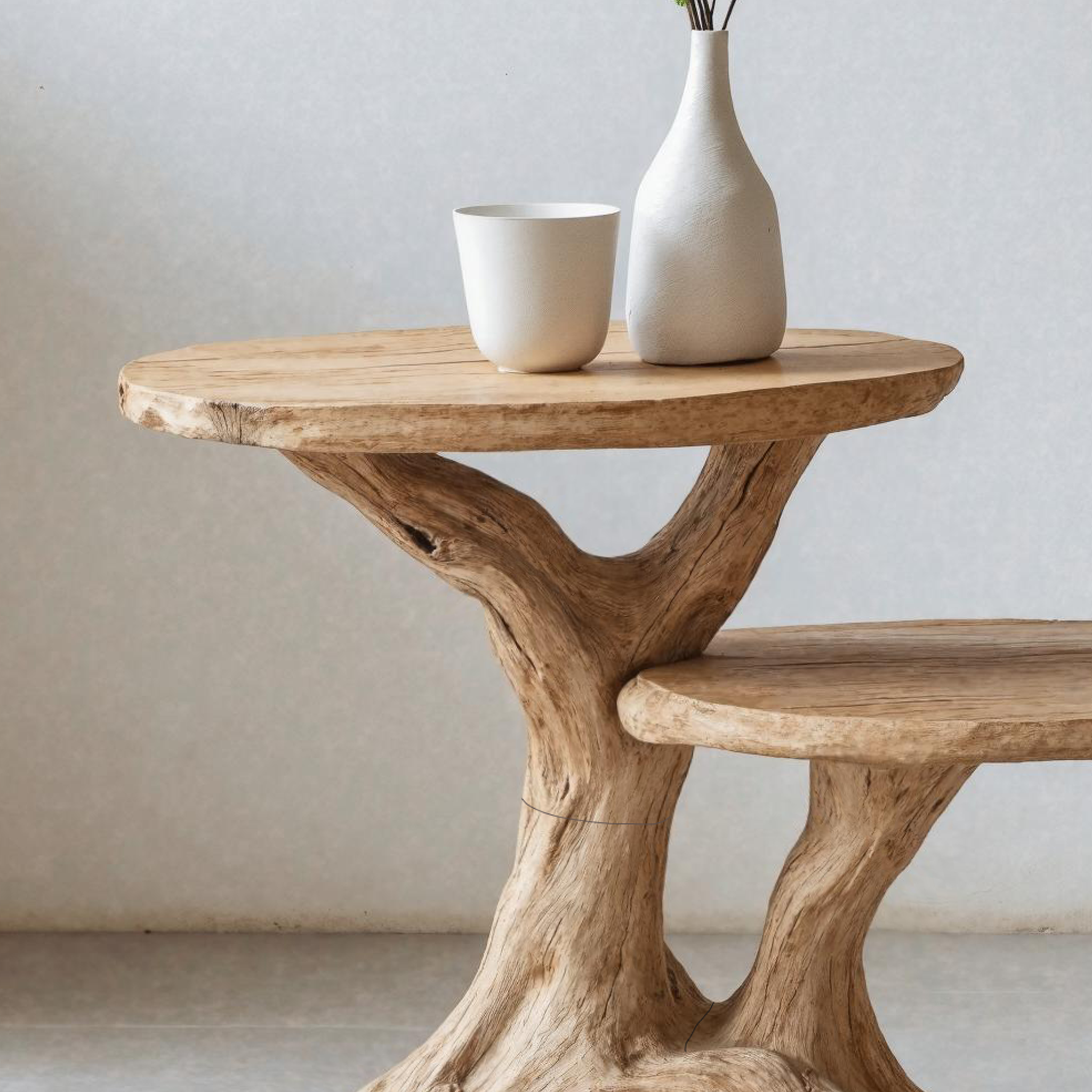 Mid Century Round End Table For Living Room SILDTTNEN001