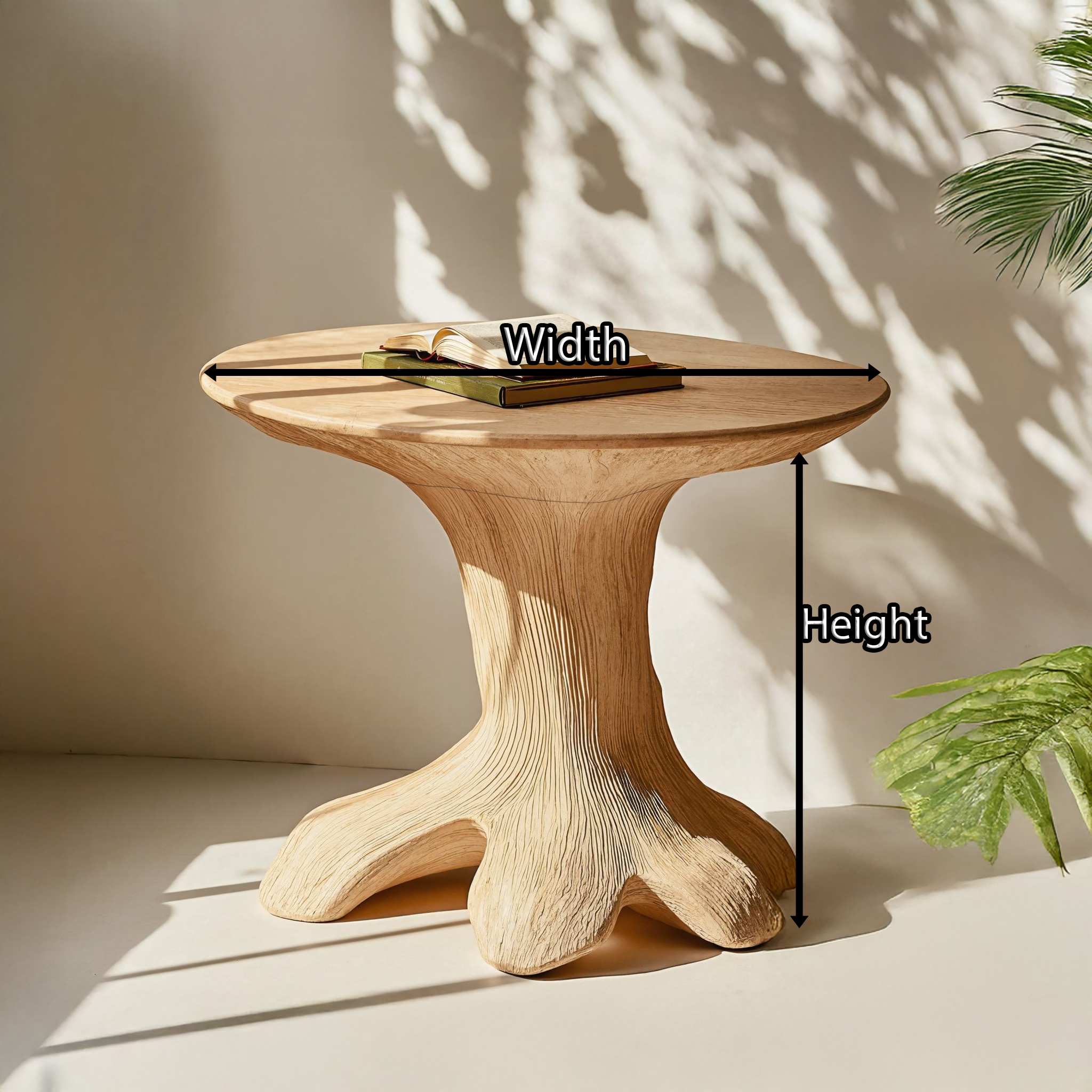 Rustic Wood Mushroom End Table For Living Room Farmhouse Style SILDTEN090