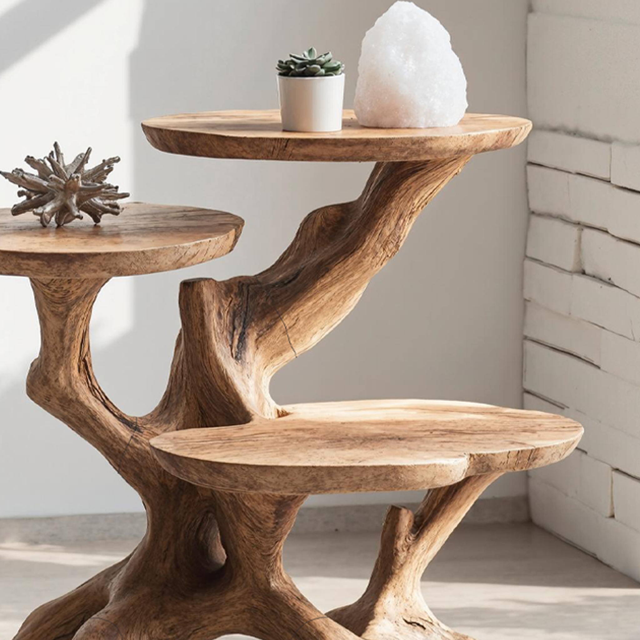 Farmhouse Solid Wood End Table For Living Room SILDTTNEN006