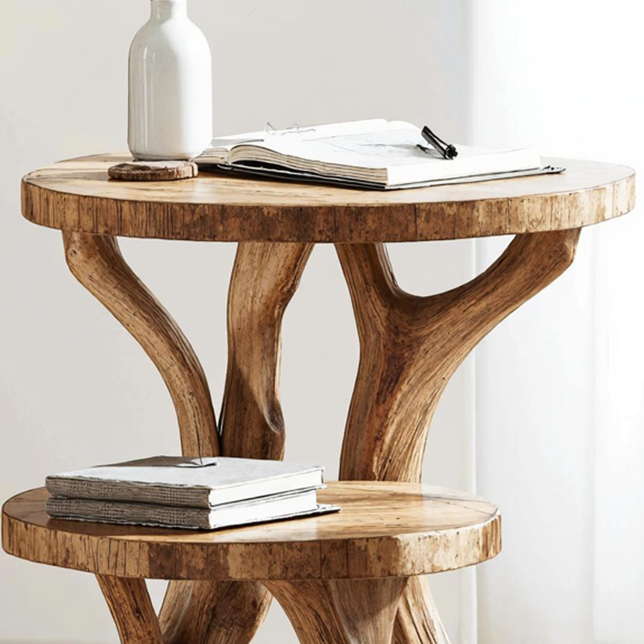 Handcrafted Live Edge End Table Natural Home SILDTTNEN023