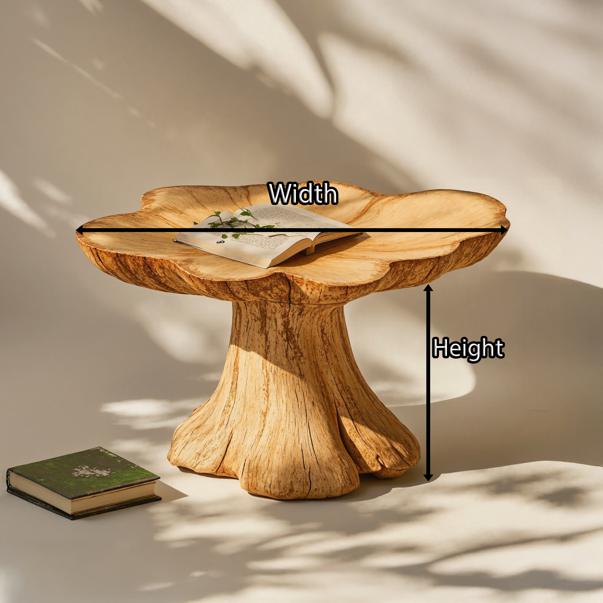 Vintage Wood Mushroom End Table For Sitting Room Antique Look SILDTEN099