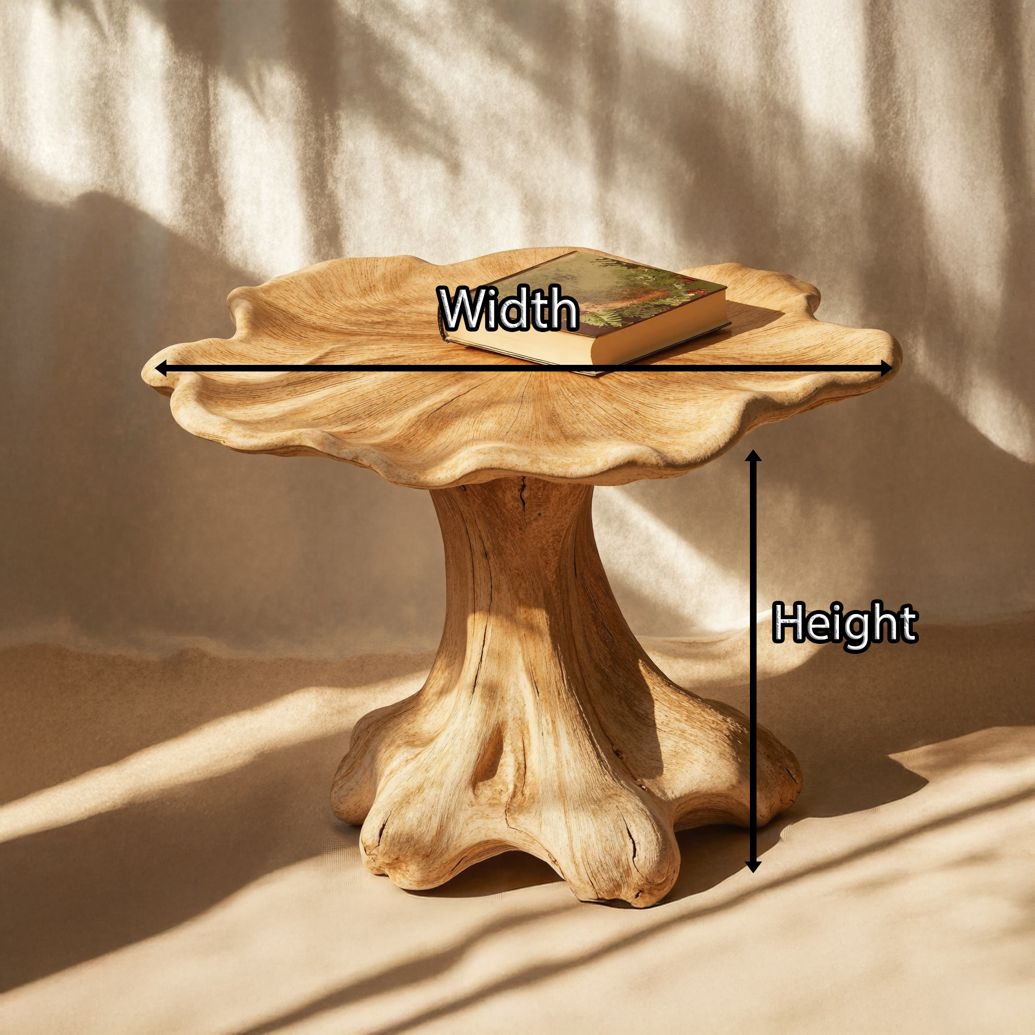 Minimalist Wood Mushroom End Table For Bedroom Clean Lines SILDTEN106