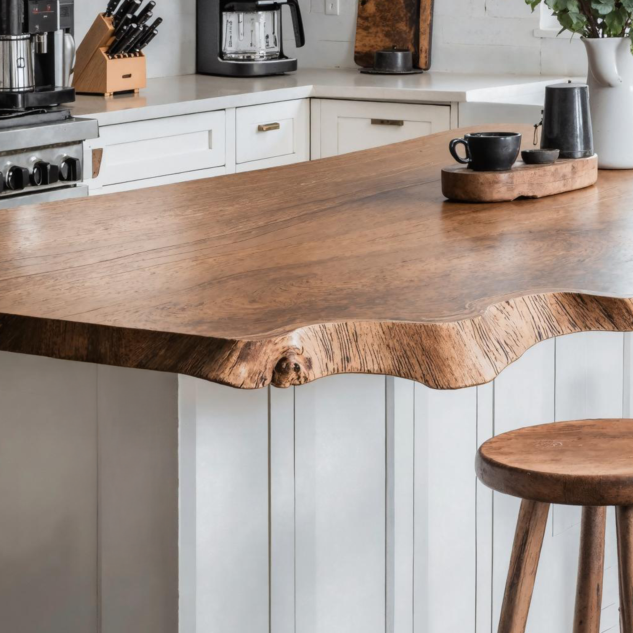 Mid Century Wooden Kitchen Countertop For Elegant Dining Room SILDTKCT001