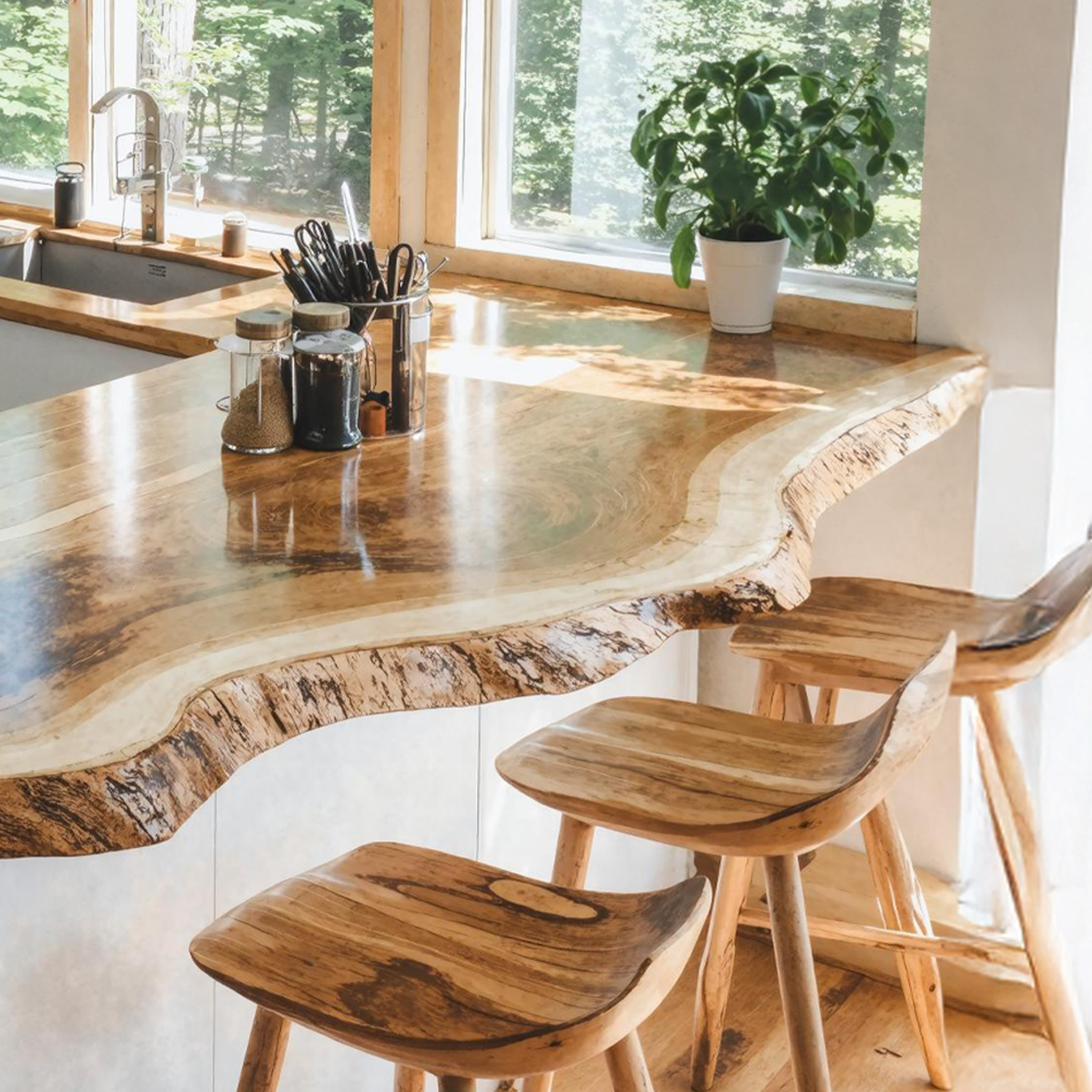 Farmhouse Wooden Kitchen Countertop For Stylish Home Decor SILDTKCT007