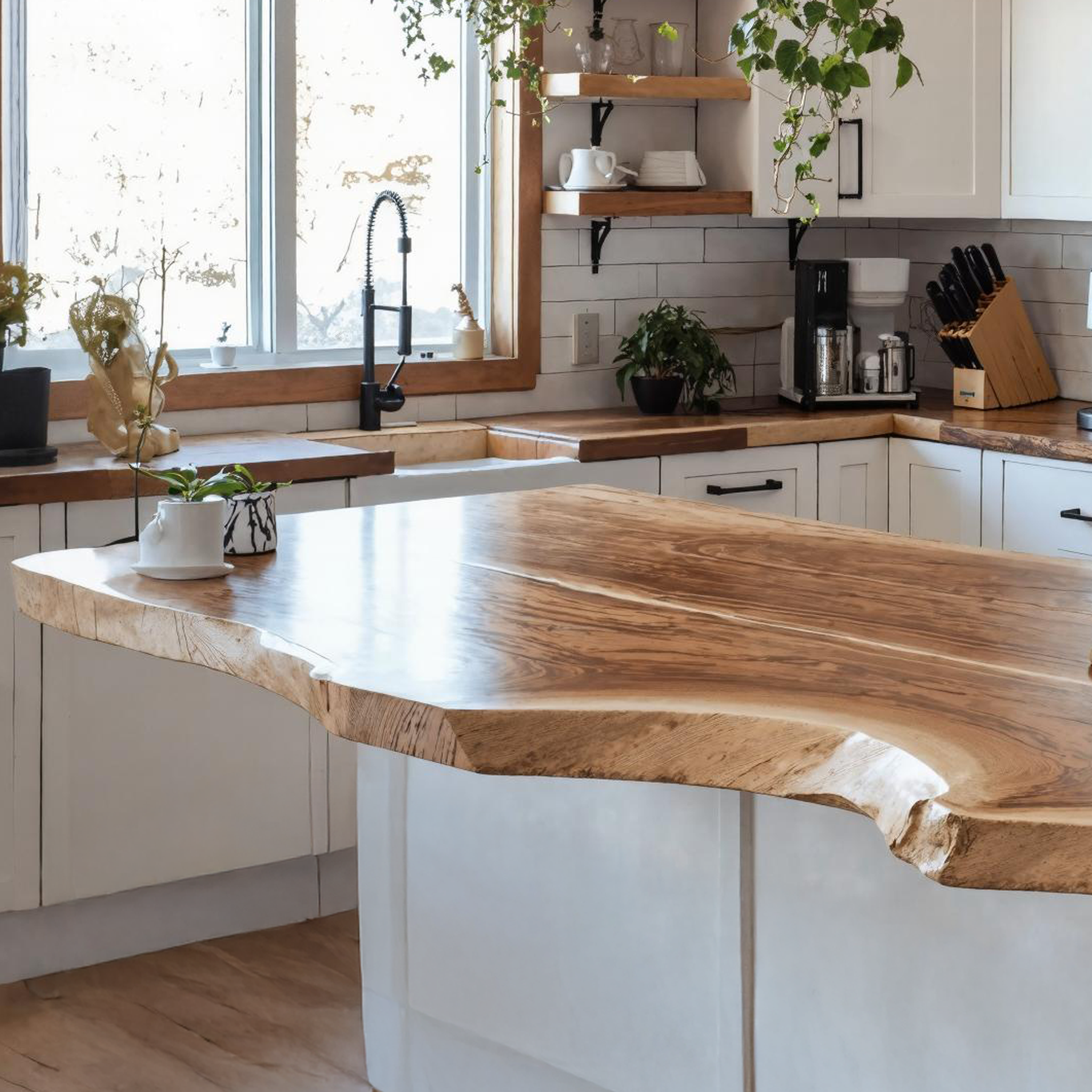 Rustic Solid Wood Kitchen Tabletop For Cozy Kitchen Decor SILDTKCT002