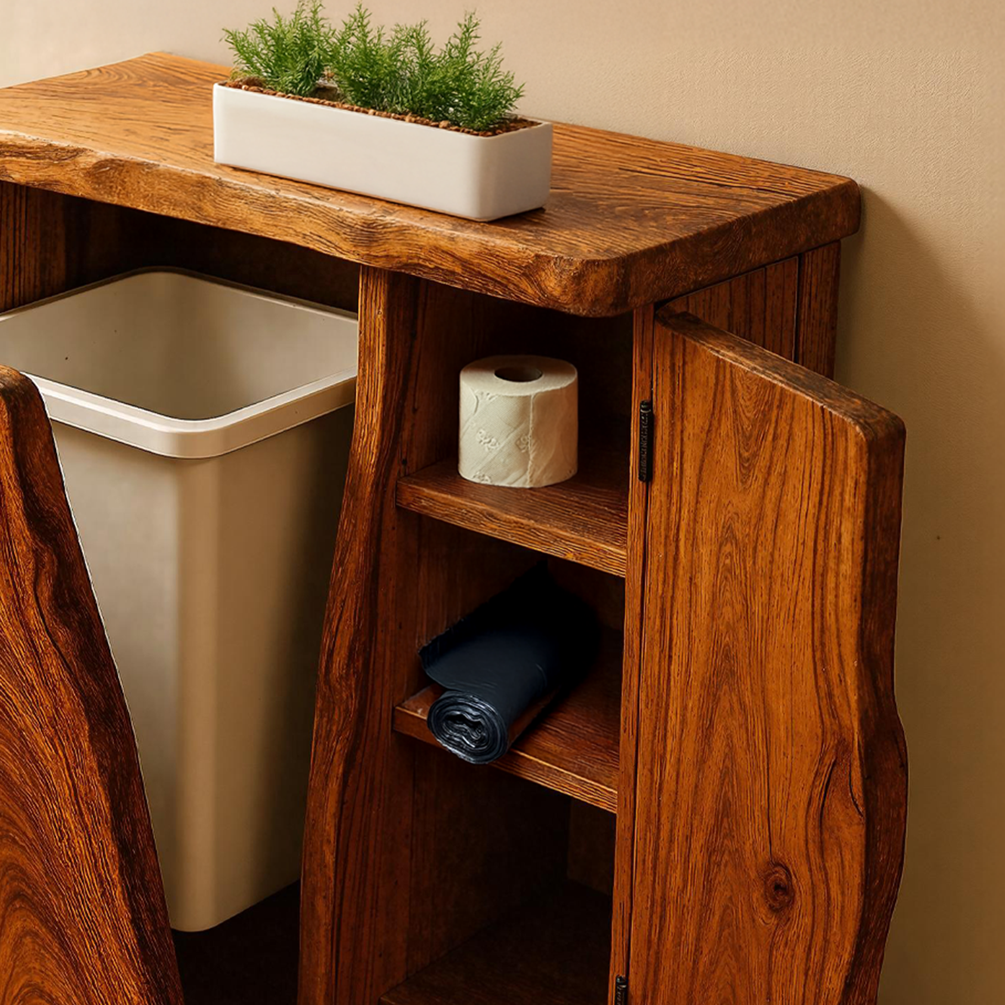 Handcrafted Tilt Out Trash Bin Cabinet For Kitchen Use SILDTTRB006