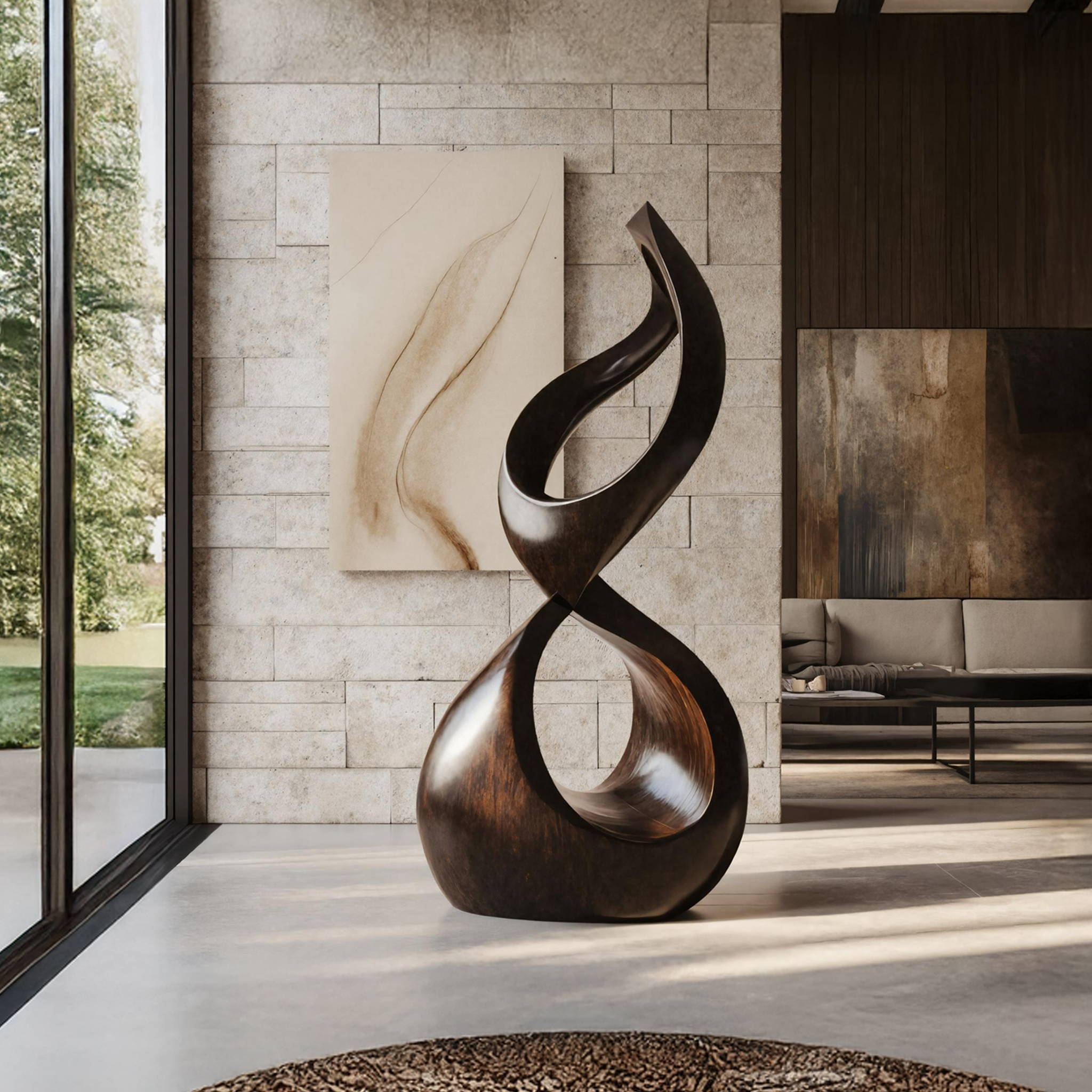 Rustic Large Wooden Sculpture For Outdoor Garden Style SILDTTNAS002