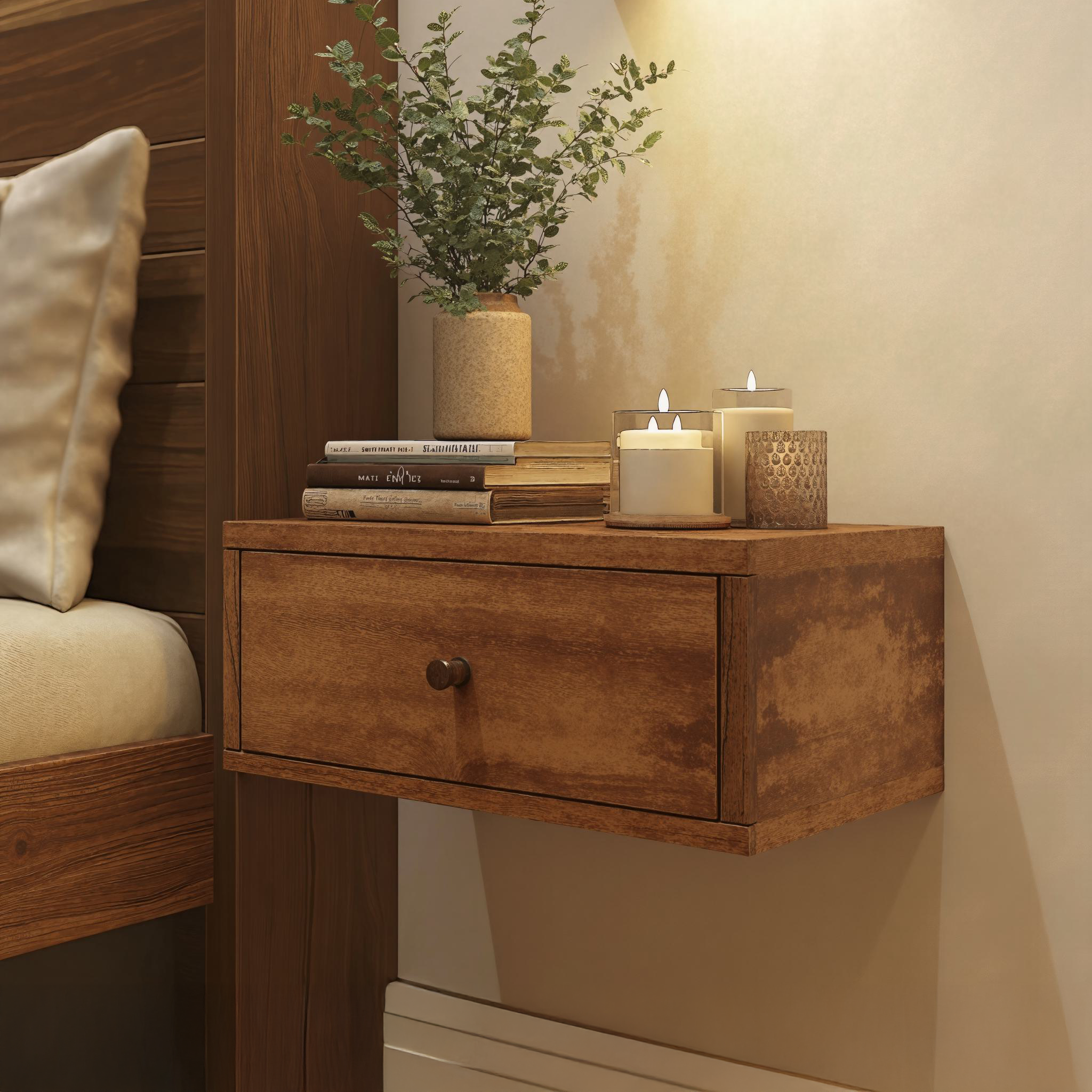 Minimalist Modern Wooden Nightstand With Drawer SILDTNS002