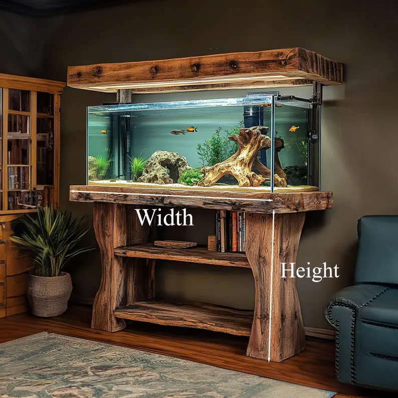 Wooden aquarium shelf custom Decor Home Gift SINLWT003
