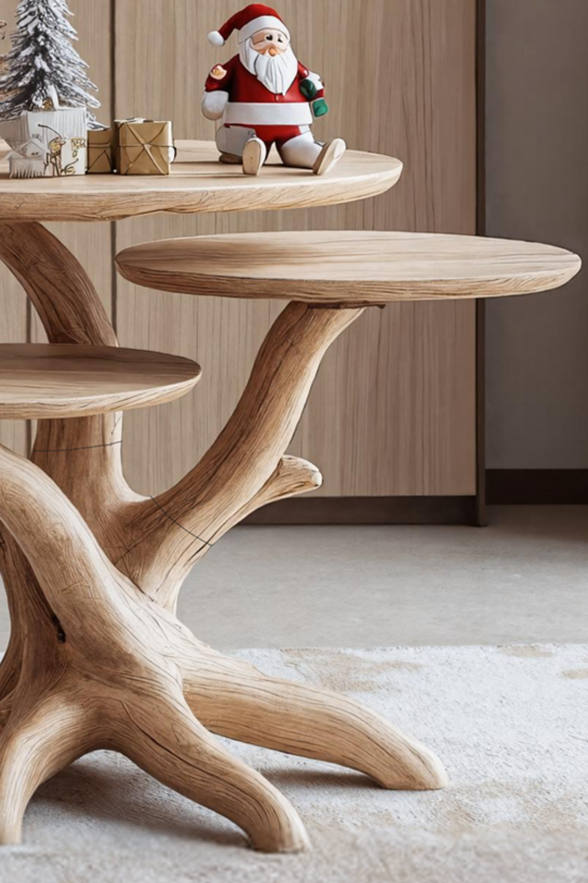 Handcrafted Wooden End Table For Furniture Decor Christmas Look SILDTTRENC007