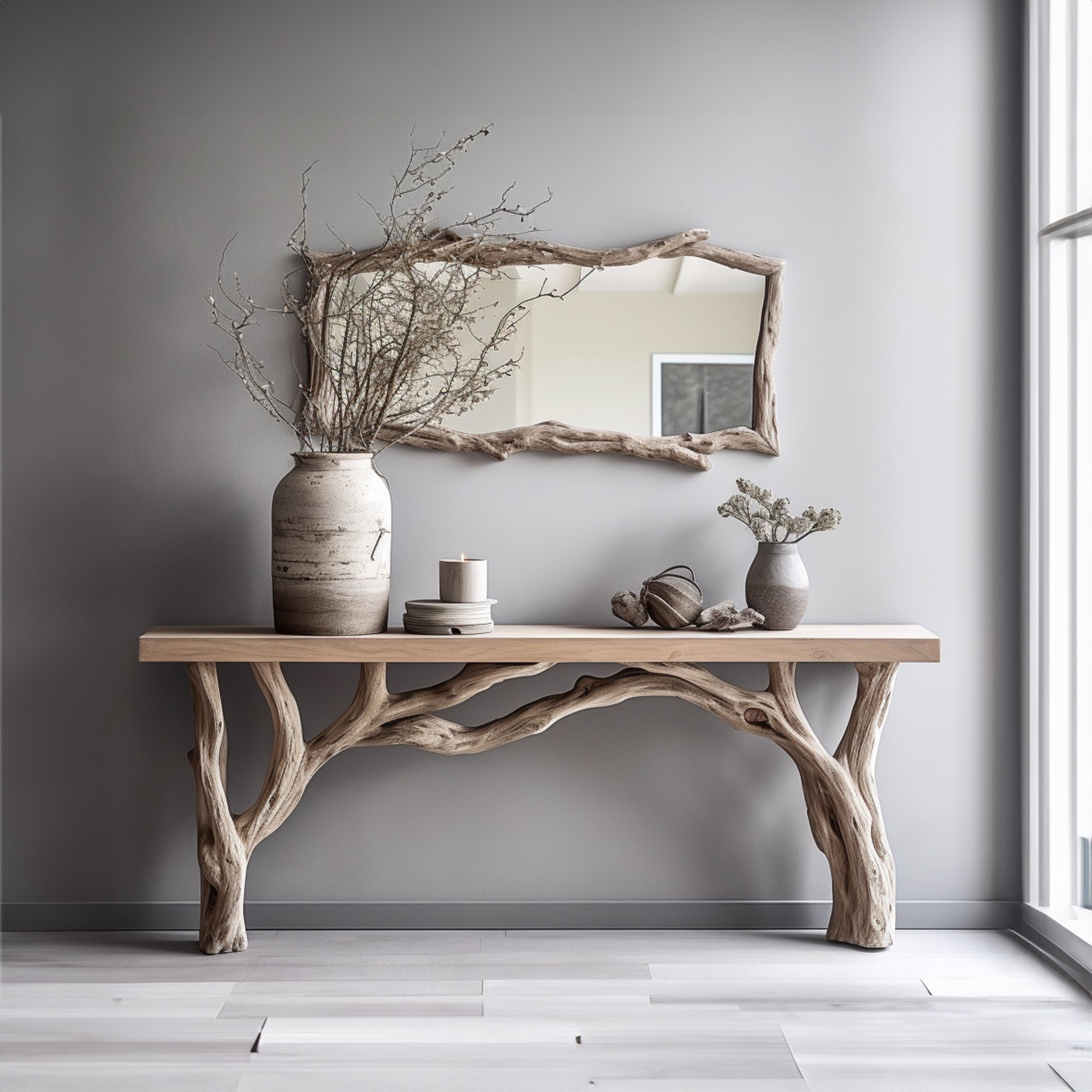 Natural Live Edge Console Table With Handcrafted Quality SILDTCS013
