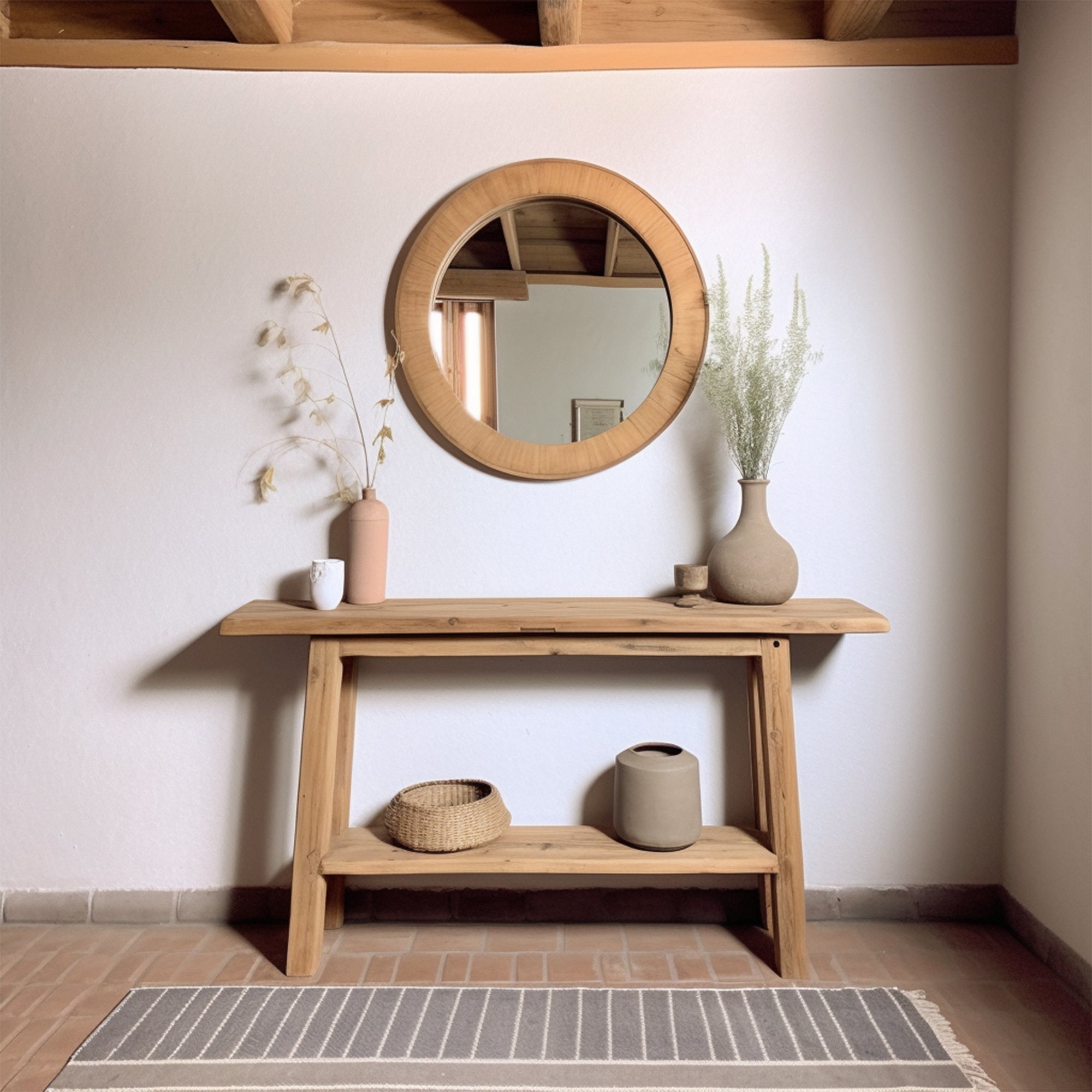 Wood Side Table Modern Decorative SILDTCS058