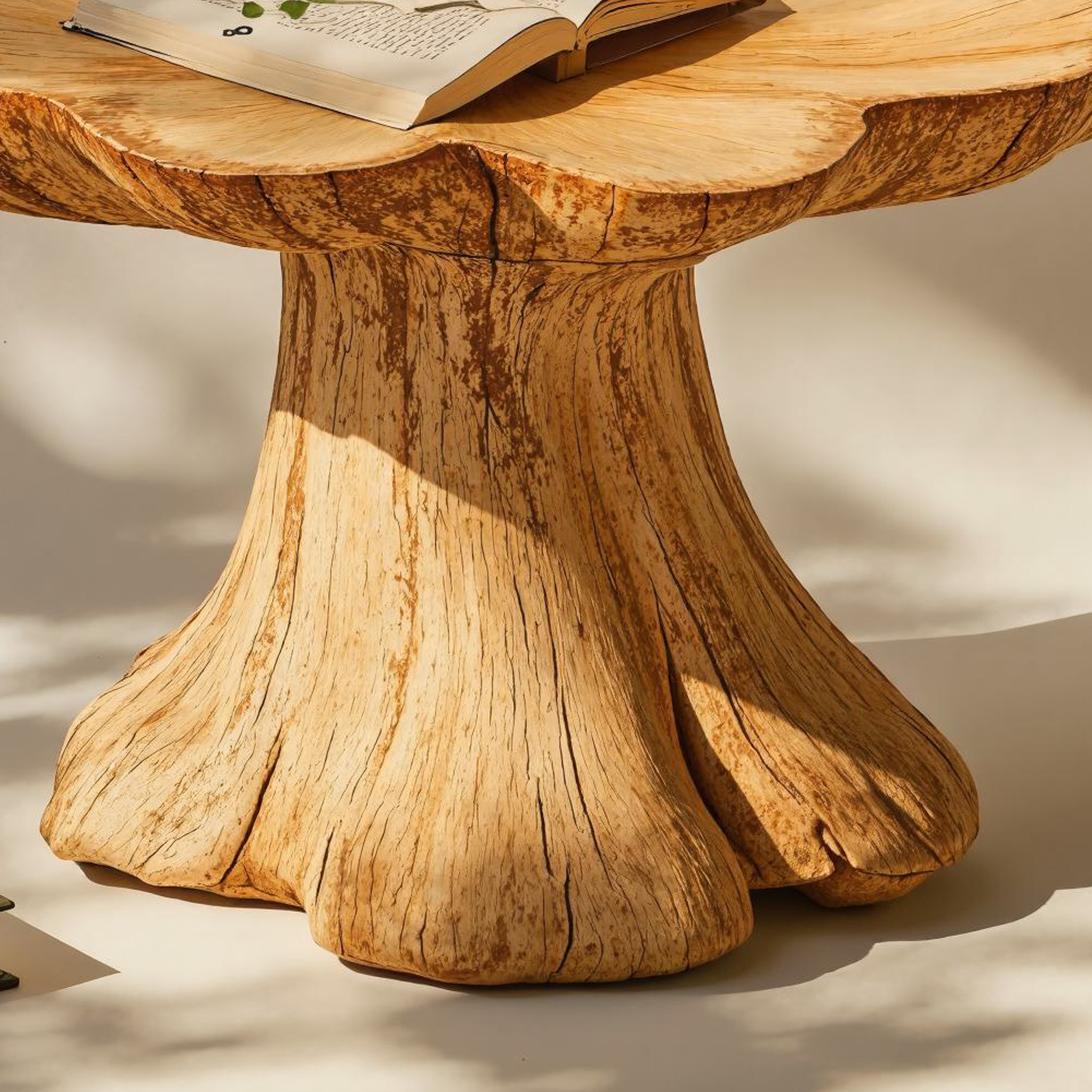 Vintage Wood Mushroom End Table For Sitting Room Antique Look SILDTEN099