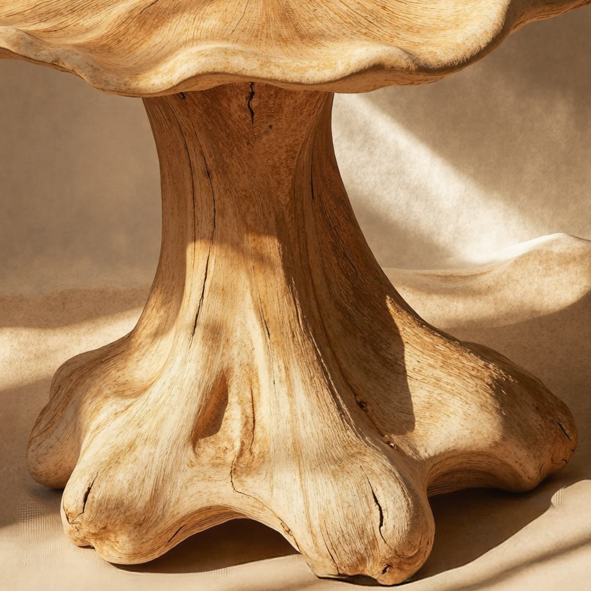 Minimalist Wood Mushroom End Table For Bedroom Clean Lines SILDTEN106