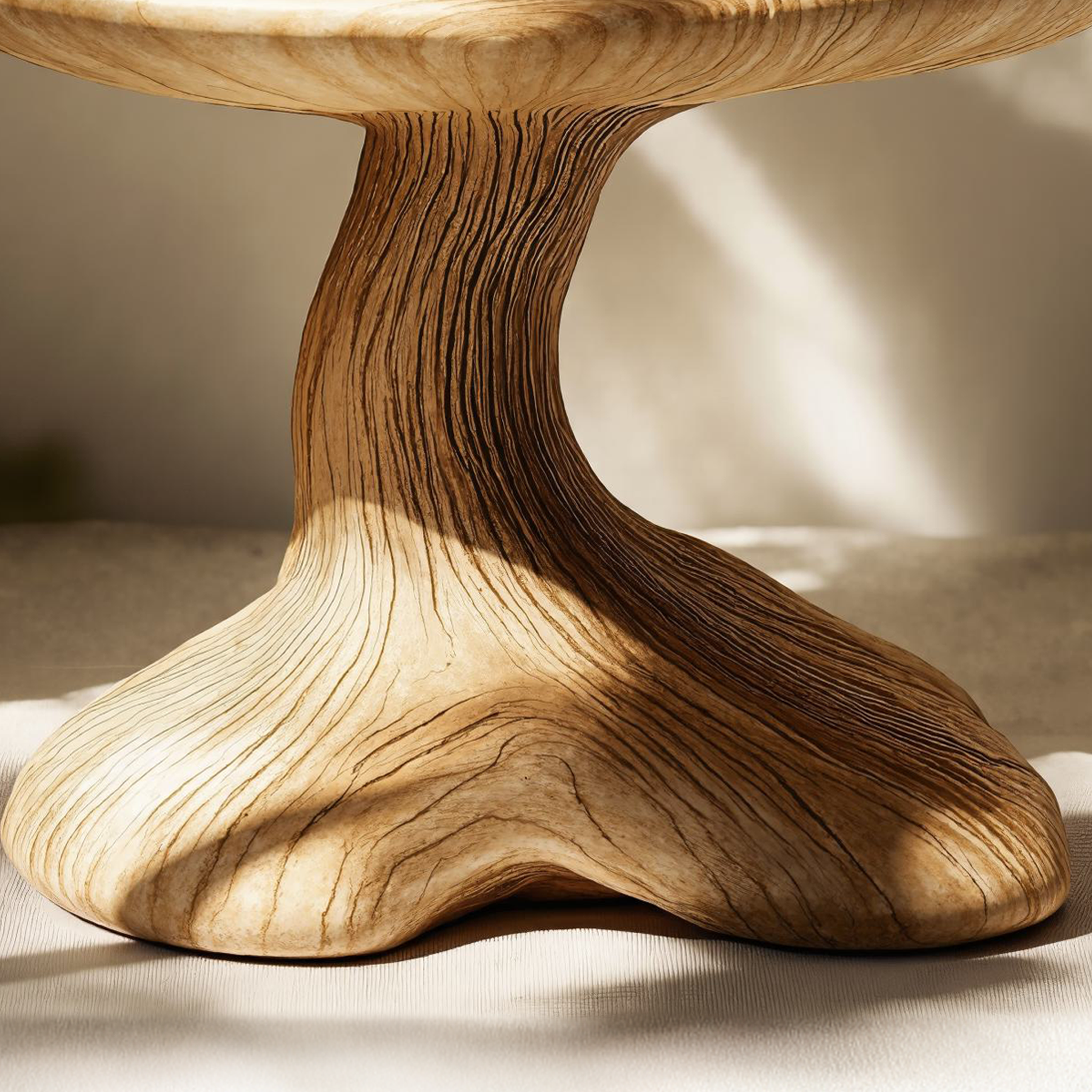 Handcrafted Wood Mushroom End Table For Lounge Area Rustic Charm SILDTEN098