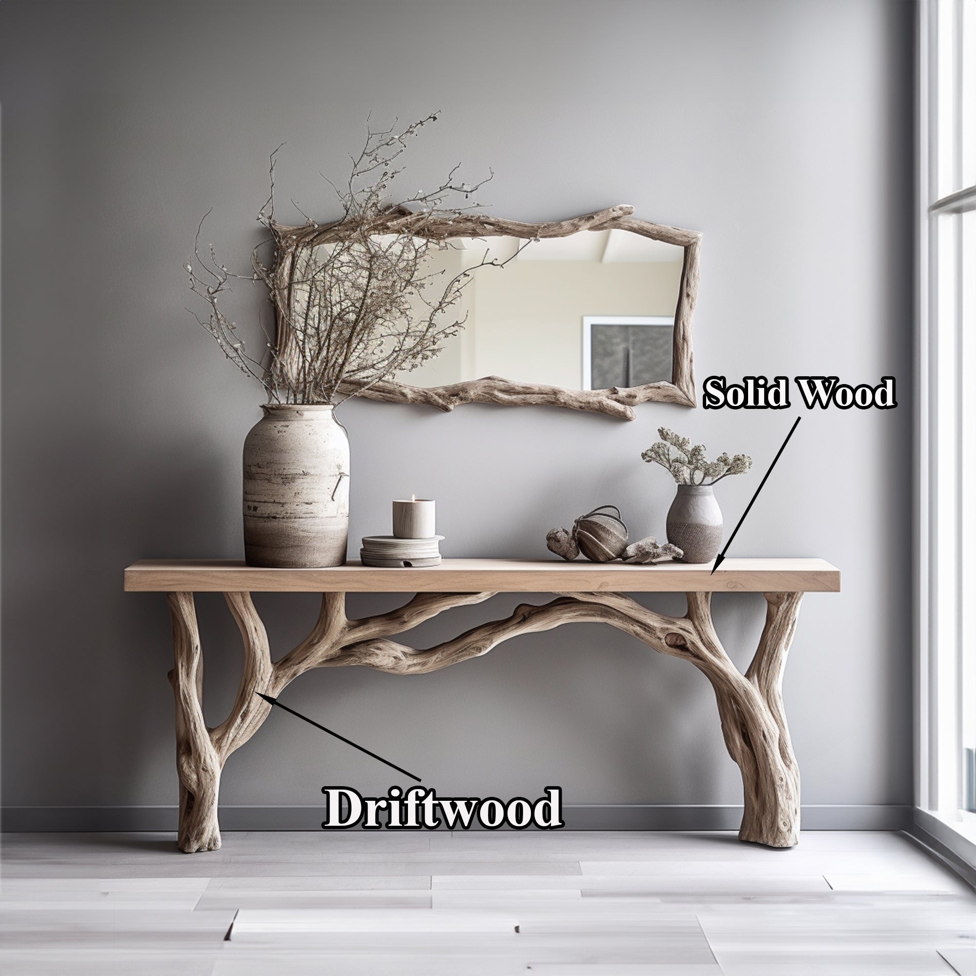 Natural Live Edge Console Table With Handcrafted Quality SILDTCS013