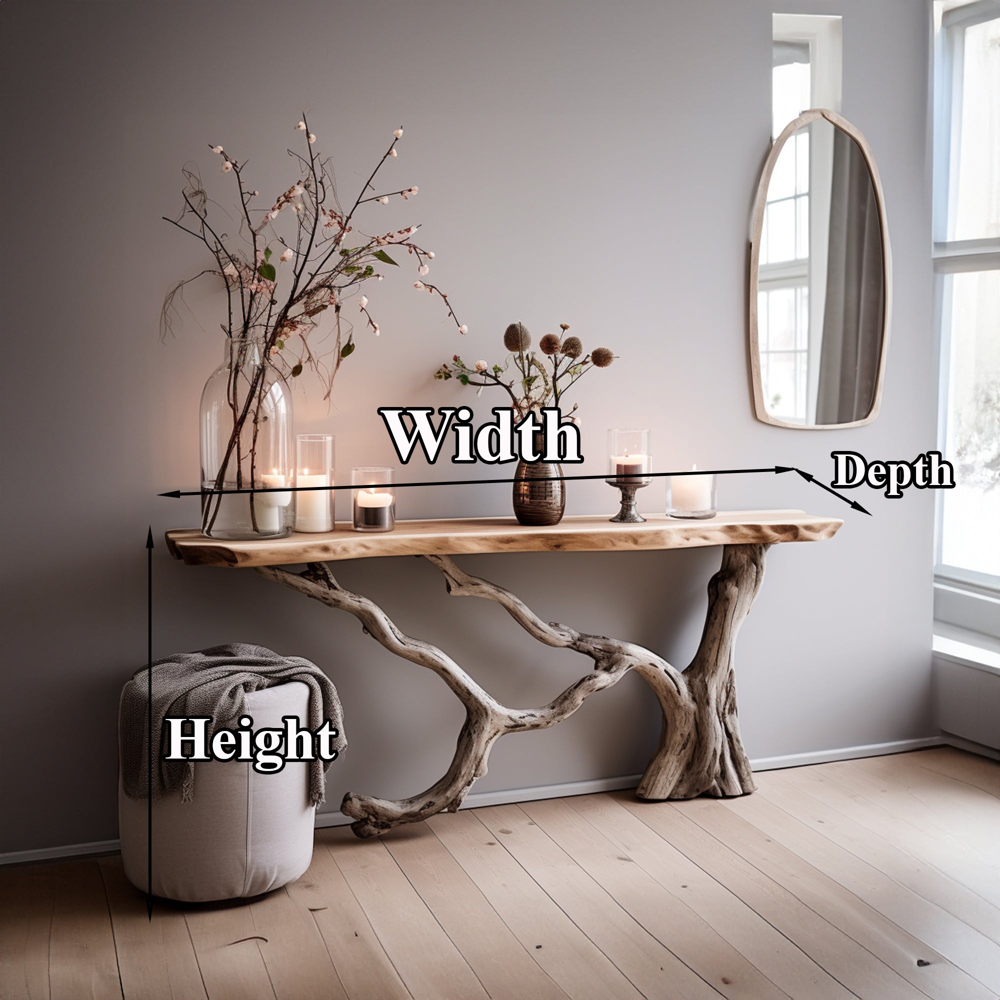 Floating Live Edge Side Table Handcrafted For Natural Spaces SILDTCS010