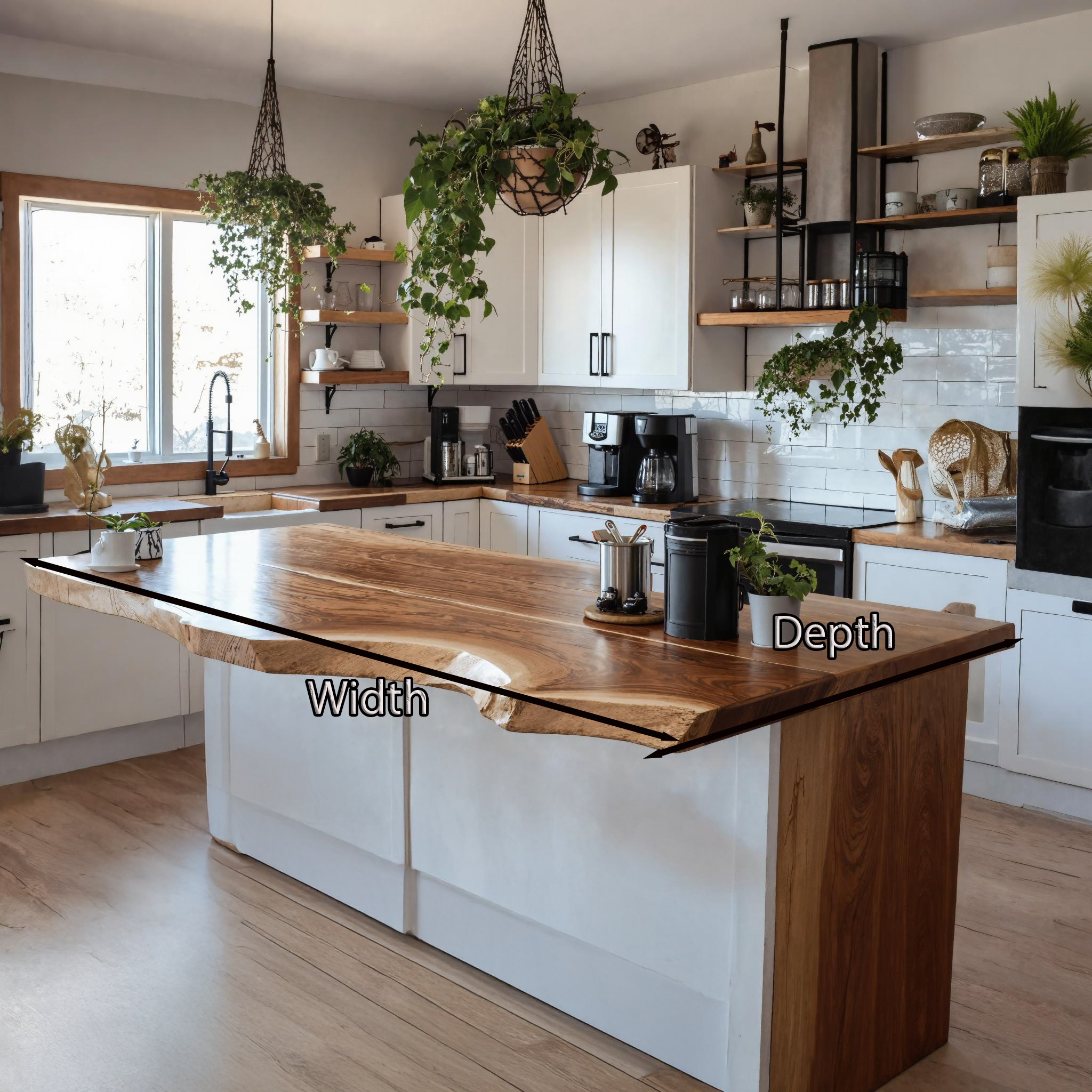 Rustic Solid Wood Kitchen Tabletop For Cozy Kitchen Decor SILDTKCT002