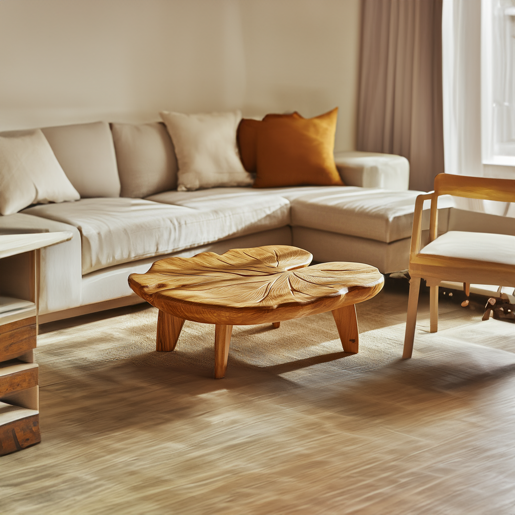 Modern Coffee Table Live Edge SINLCF009