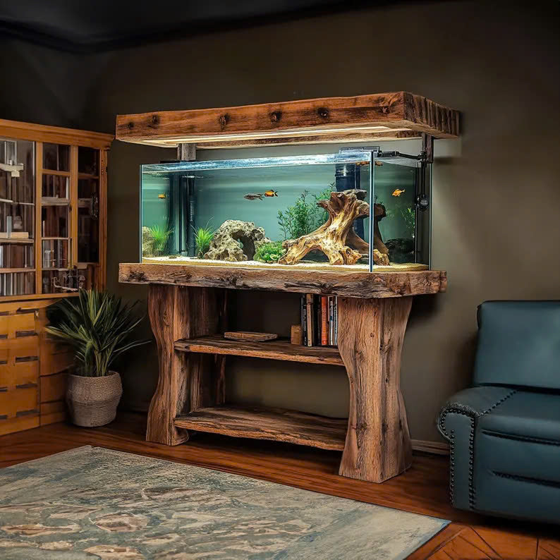 Wooden aquarium shelf custom Decor Home Gift SINLWT003