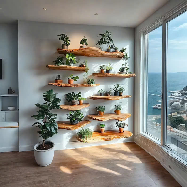 Rustics Floating Shelf Wooden Shelves Decor For Living Room SINLFL056