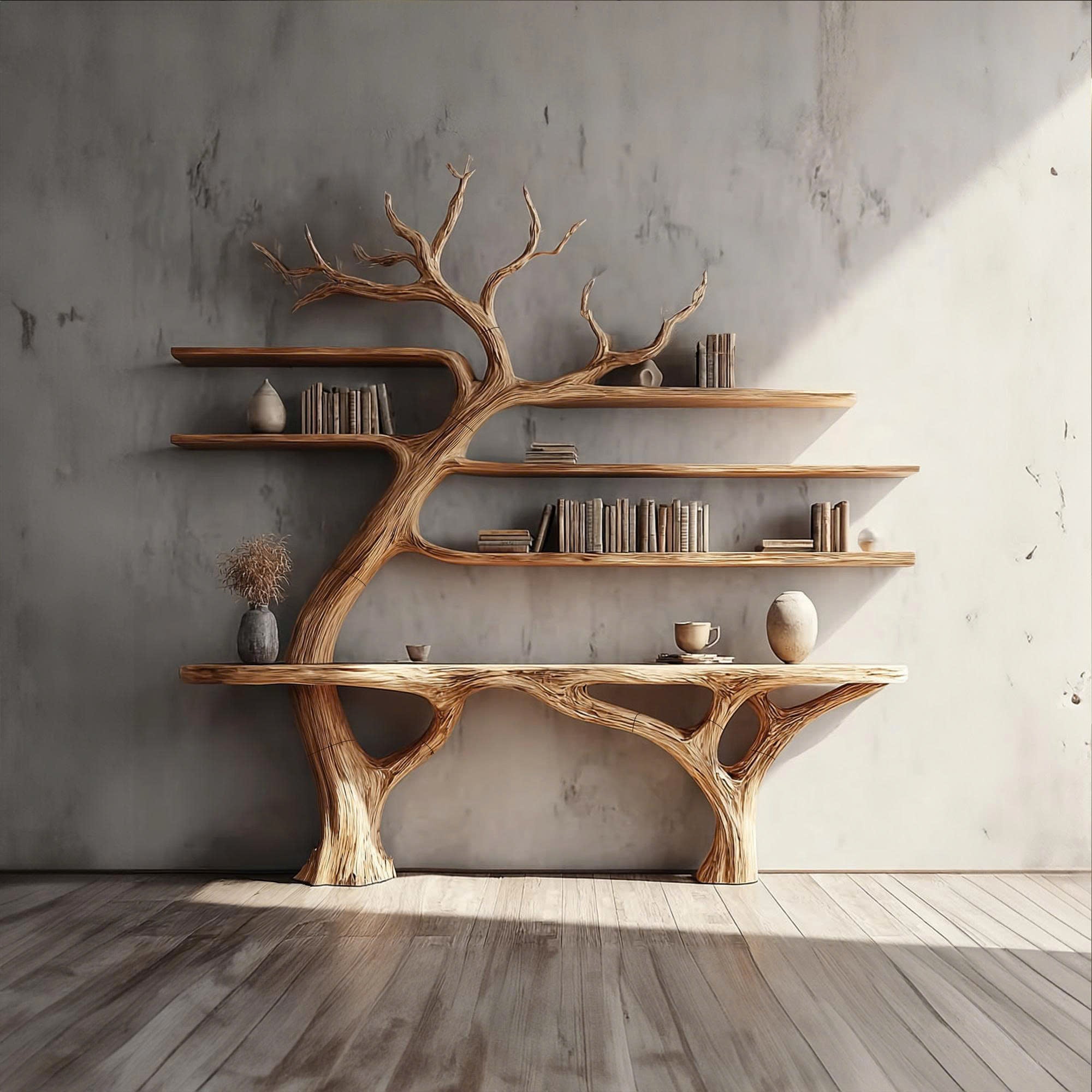 Rustic Console Table Wall Mounted Tree Living Room SINLKICS304