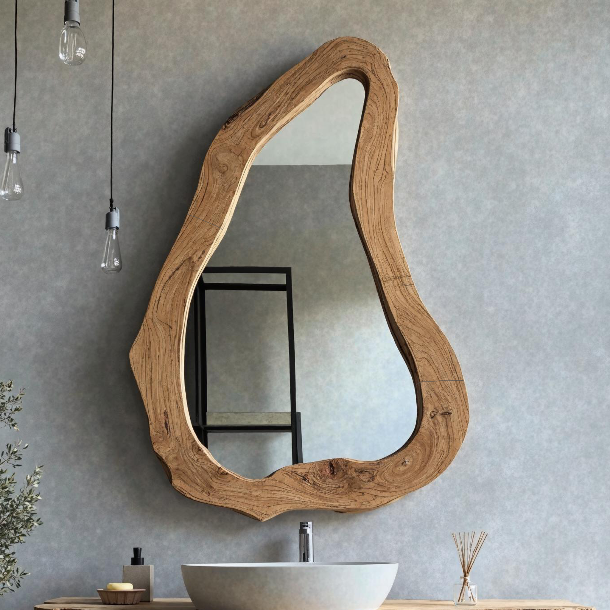 Farmhouse Wooden Mirror Frame For Living Room Wall Decor SILDTMI072