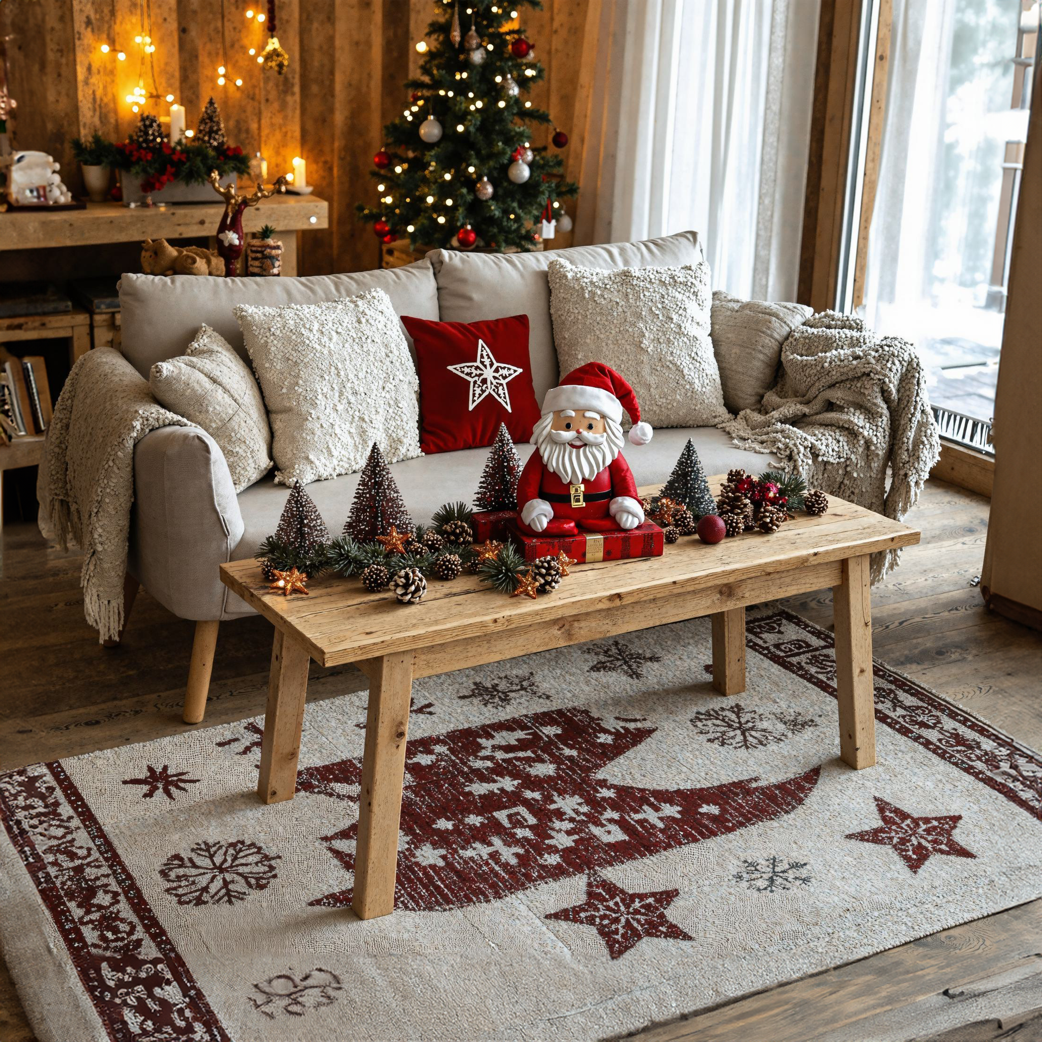 Living Edge Wood Coffee Table Xmas Decor SILDTCFC018