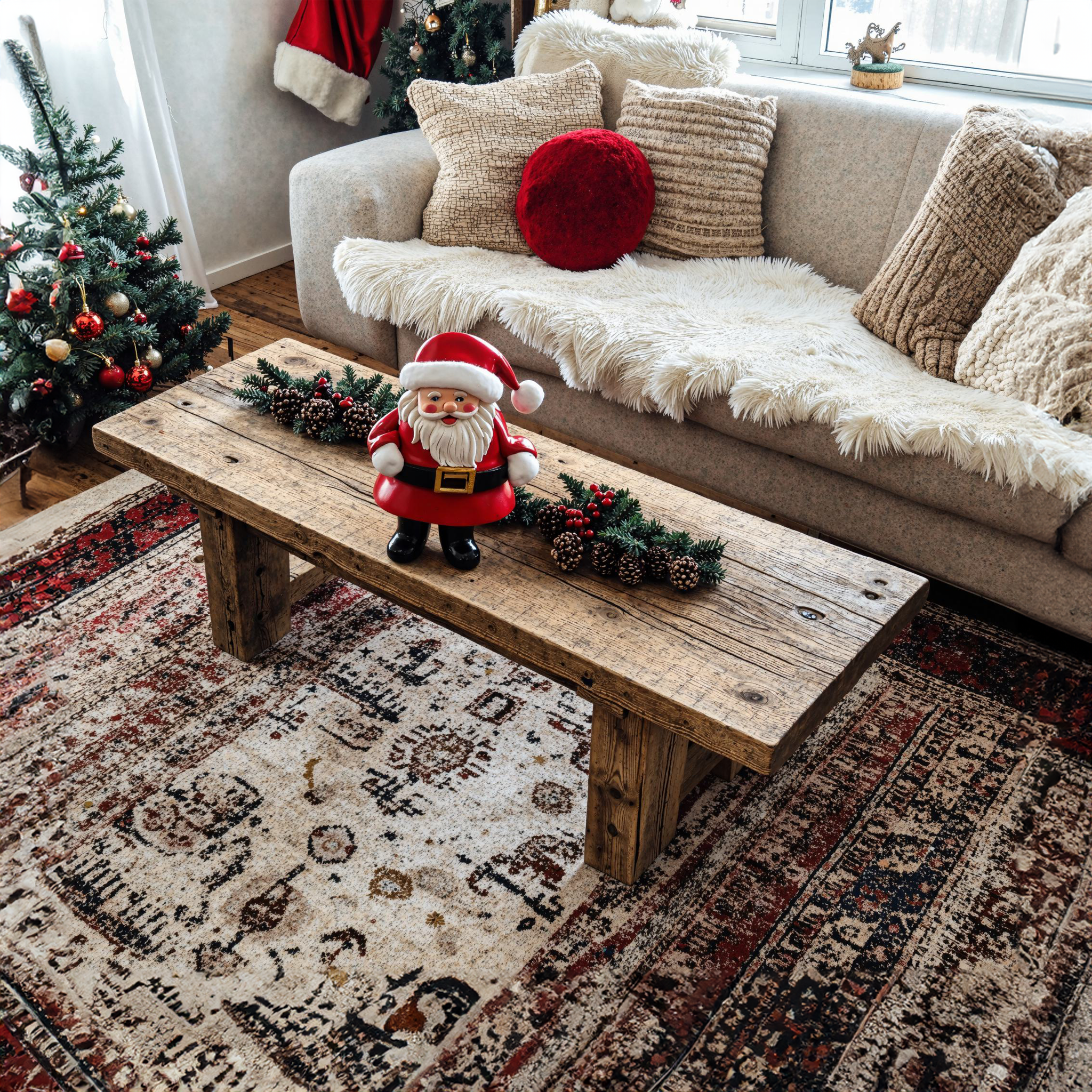 Handcrafted Wood Coffee Table Christmas SILDTCFC017