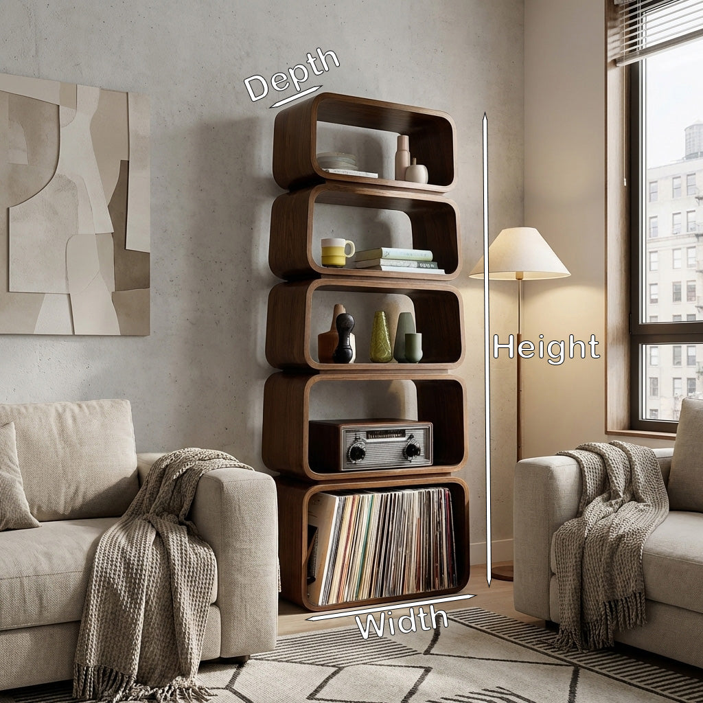 Mid Century Wooden Standing Shelf For Living Room Display RTTHHNSS008