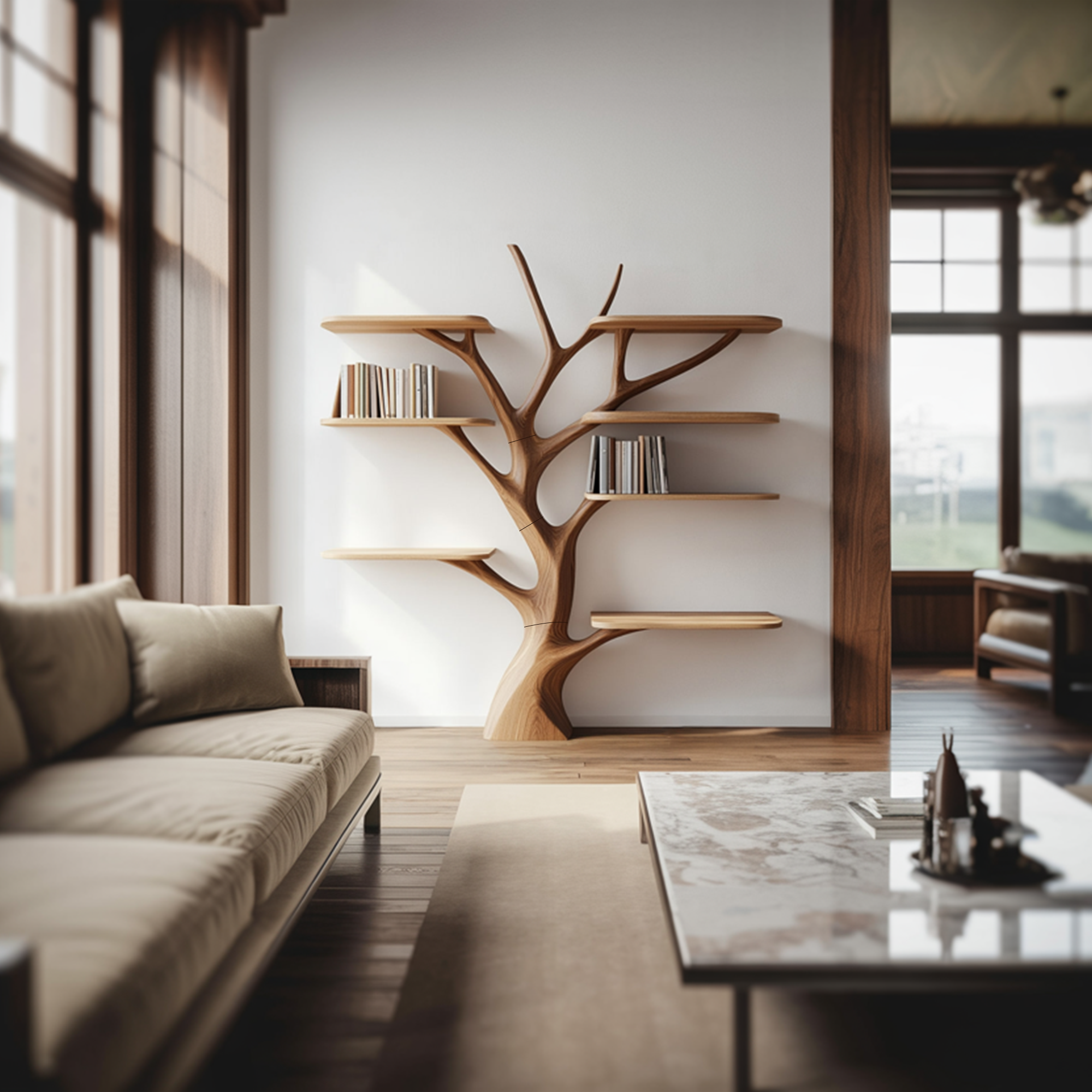 Rustic Organic Branch Bookshelf Living Room Or Study Room SINLKITB572