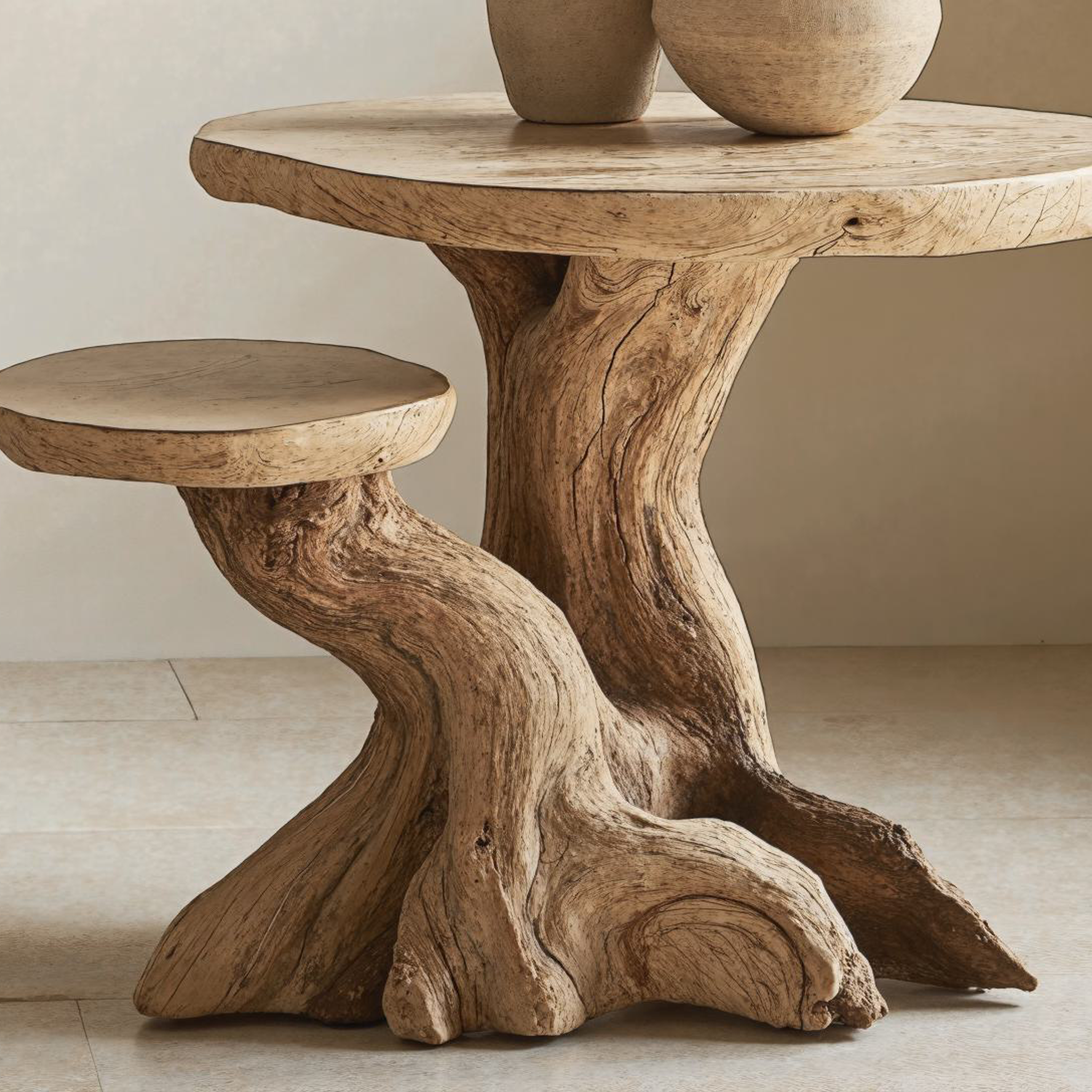 Farmhouse Wood End Table Live Edge Multi-Tier End Table SILDTEN039