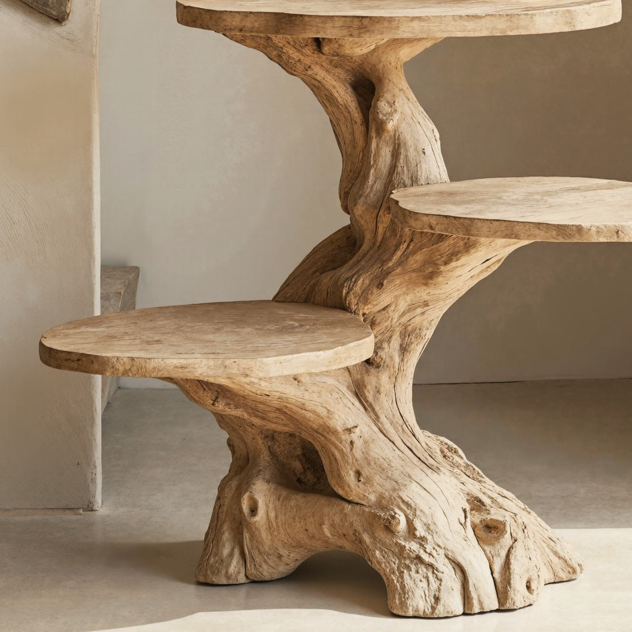 Reclaimed Wood Multi-Tier End Table Live Edge Table SILDTEN045