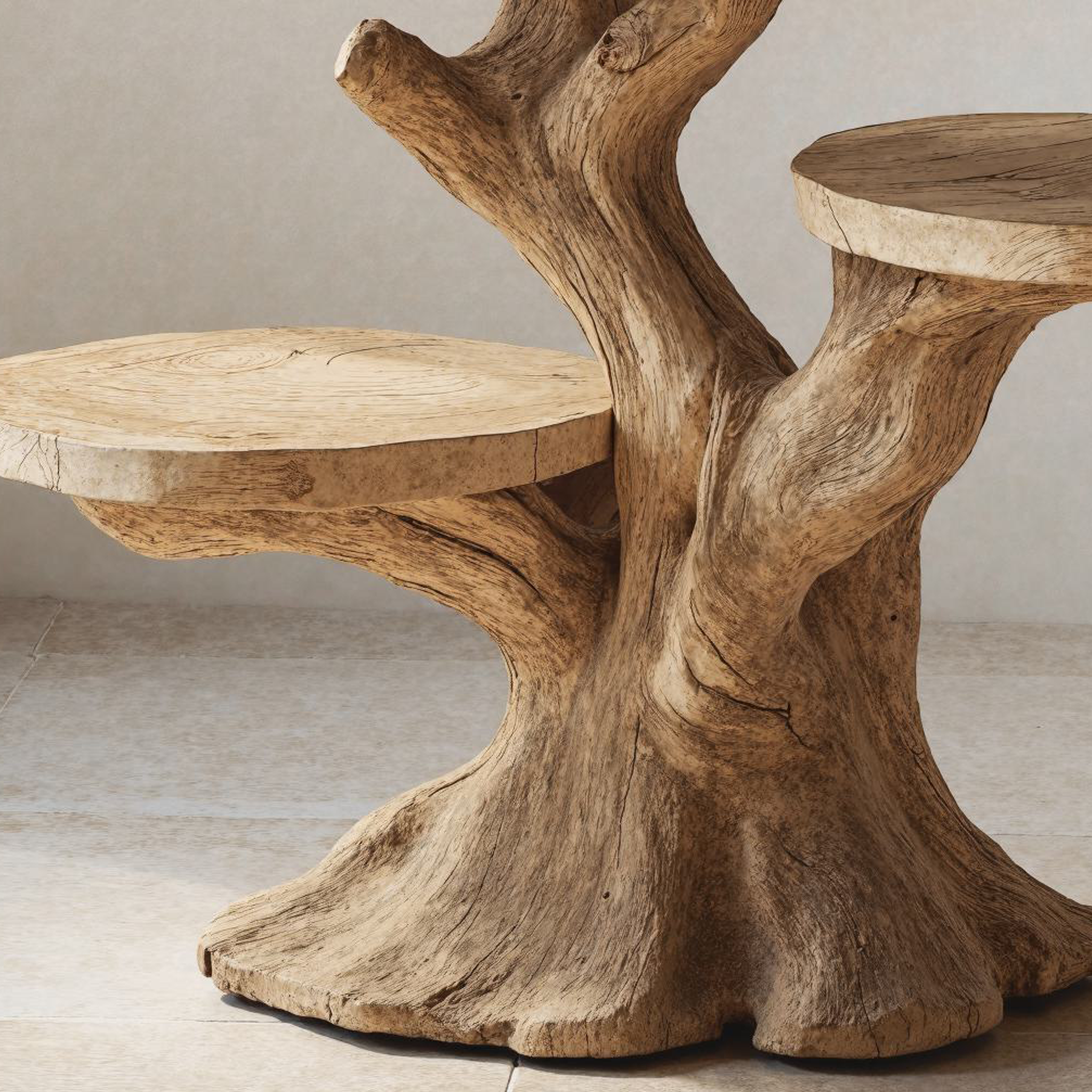 Rustic Multi-Tier End Table Solid Wood End Table SILDTEN042