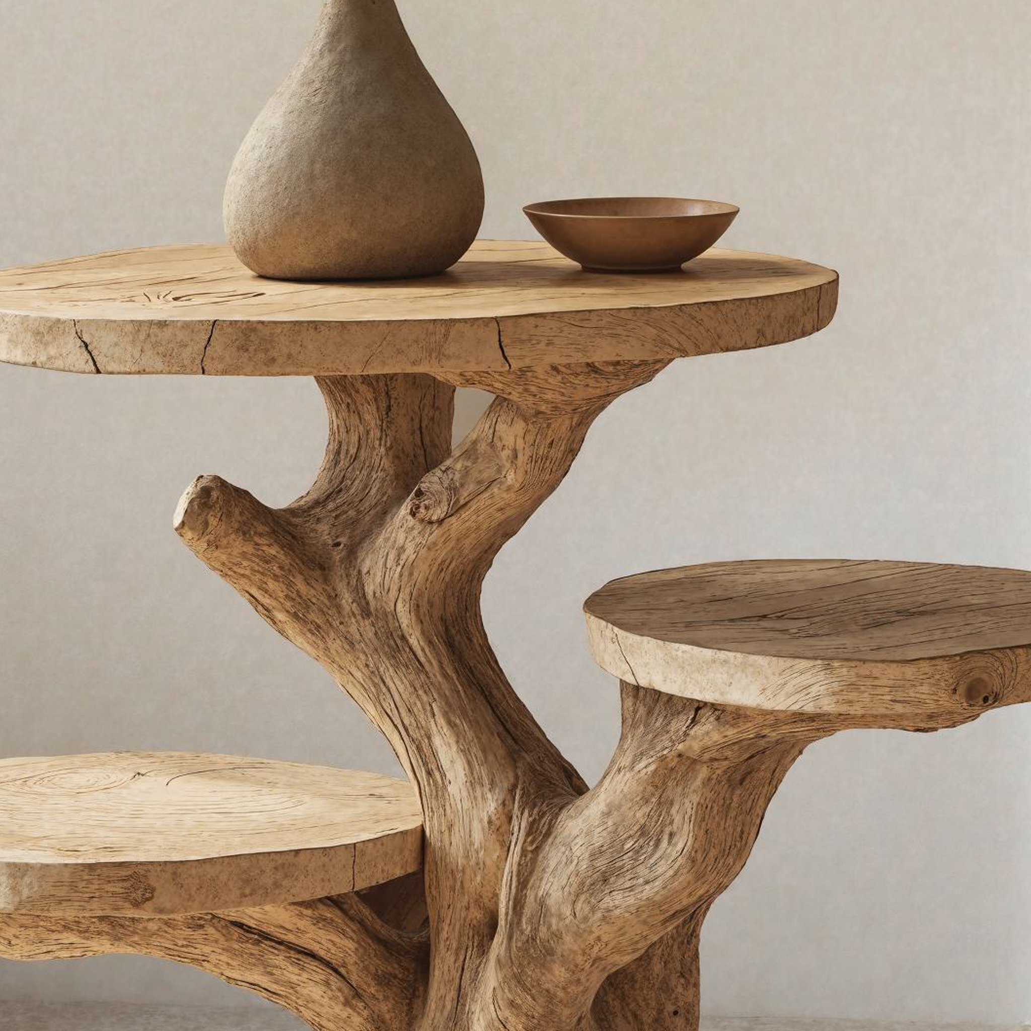 Rustic Multi-Tier End Table Solid Wood End Table SILDTEN042