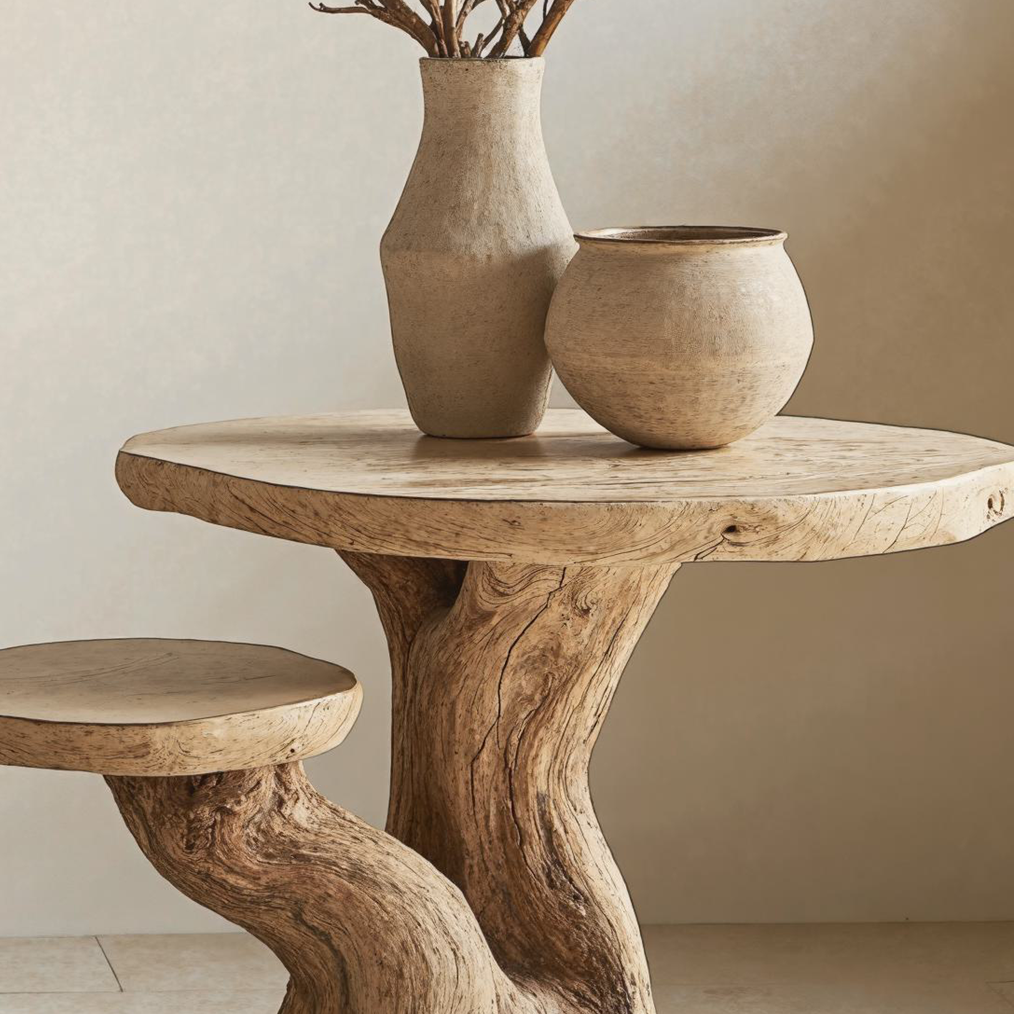Farmhouse Wood End Table Live Edge Multi-Tier End Table SILDTEN039