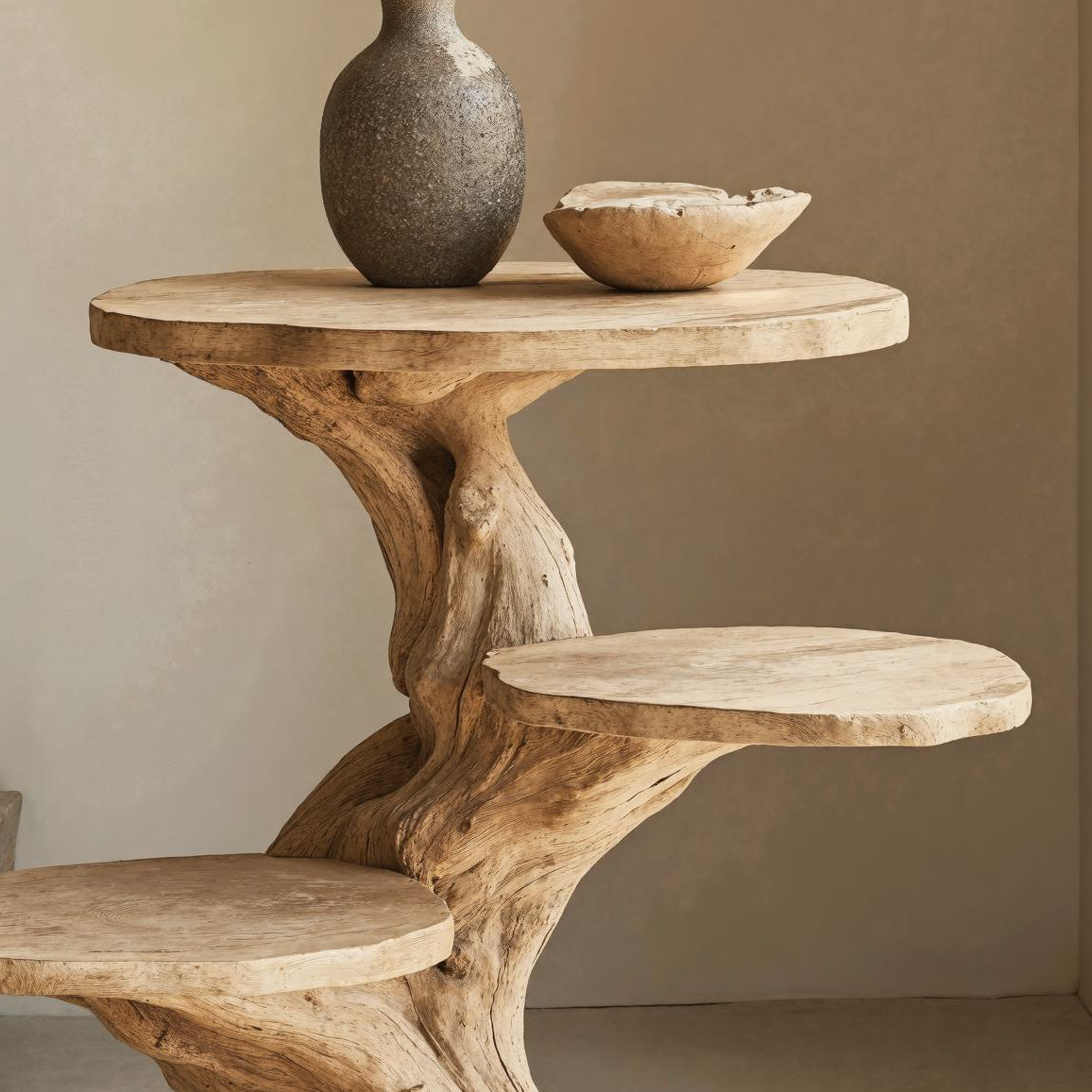 Reclaimed Wood Multi-Tier End Table Live Edge Table SILDTEN045