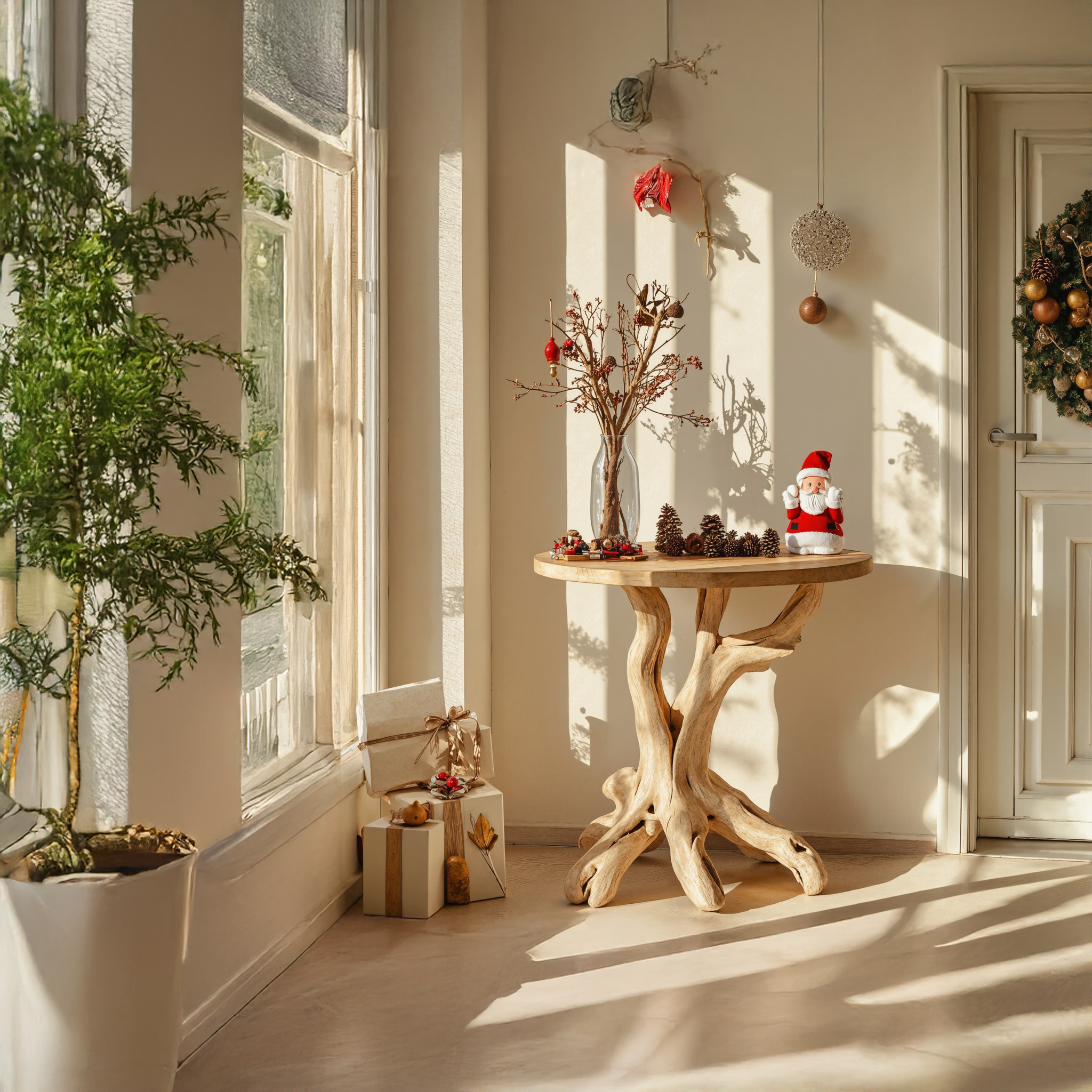 Living Edge Christmas End Table Farmhouse End Table SILDTENC037