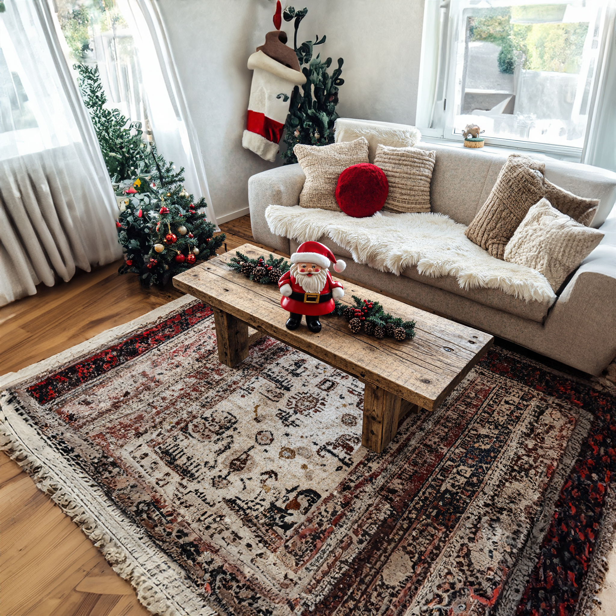 Handcrafted Wood Coffee Table Christmas SILDTCFC017
