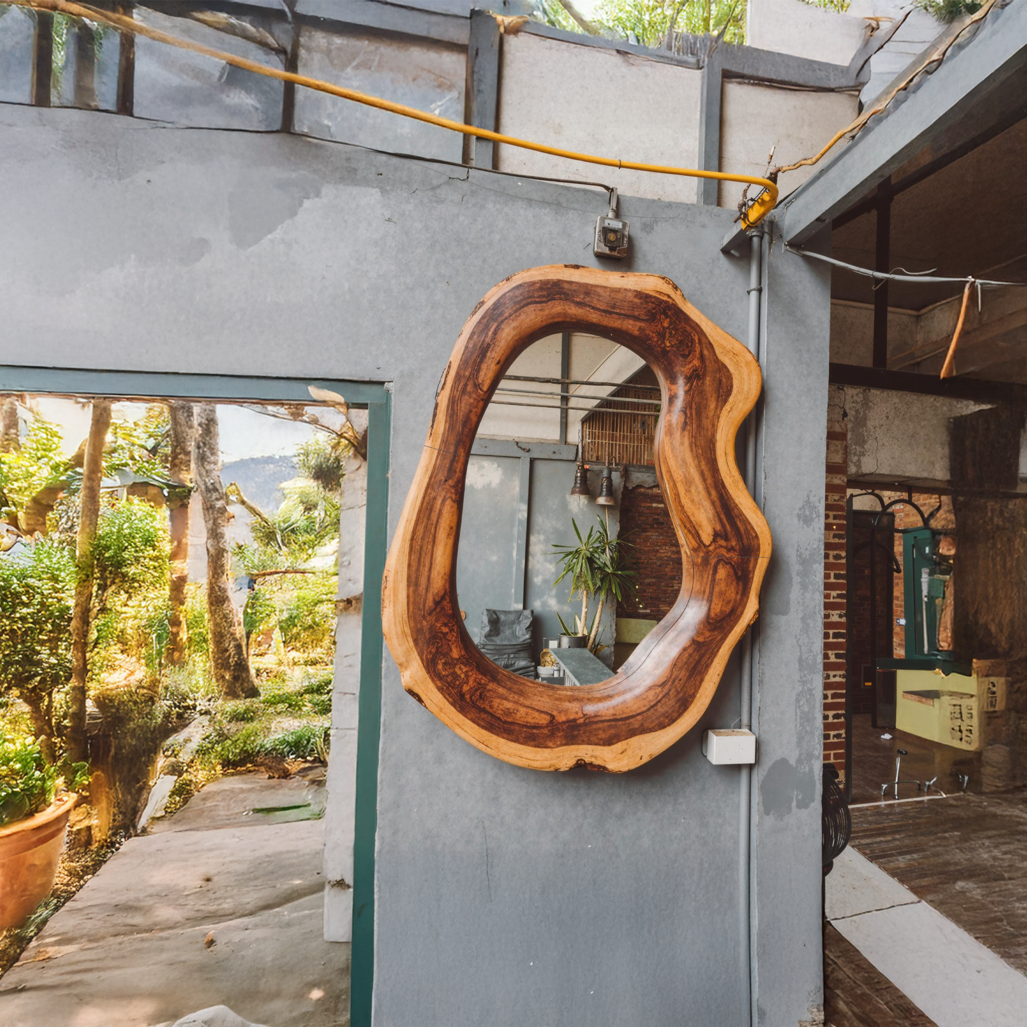 Mid Century Solid Wood Mirror For Bedroom Wall Decor SILDTMI067