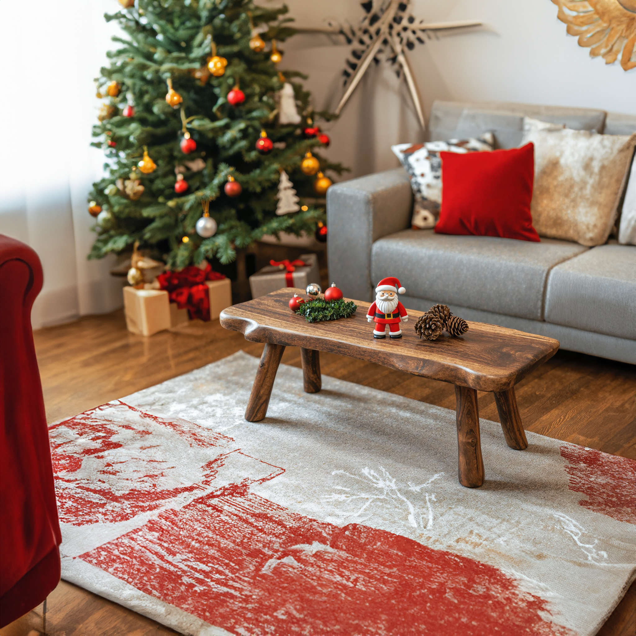 Live Edge Christmas Coffee Table Decoration SILDTCFC012