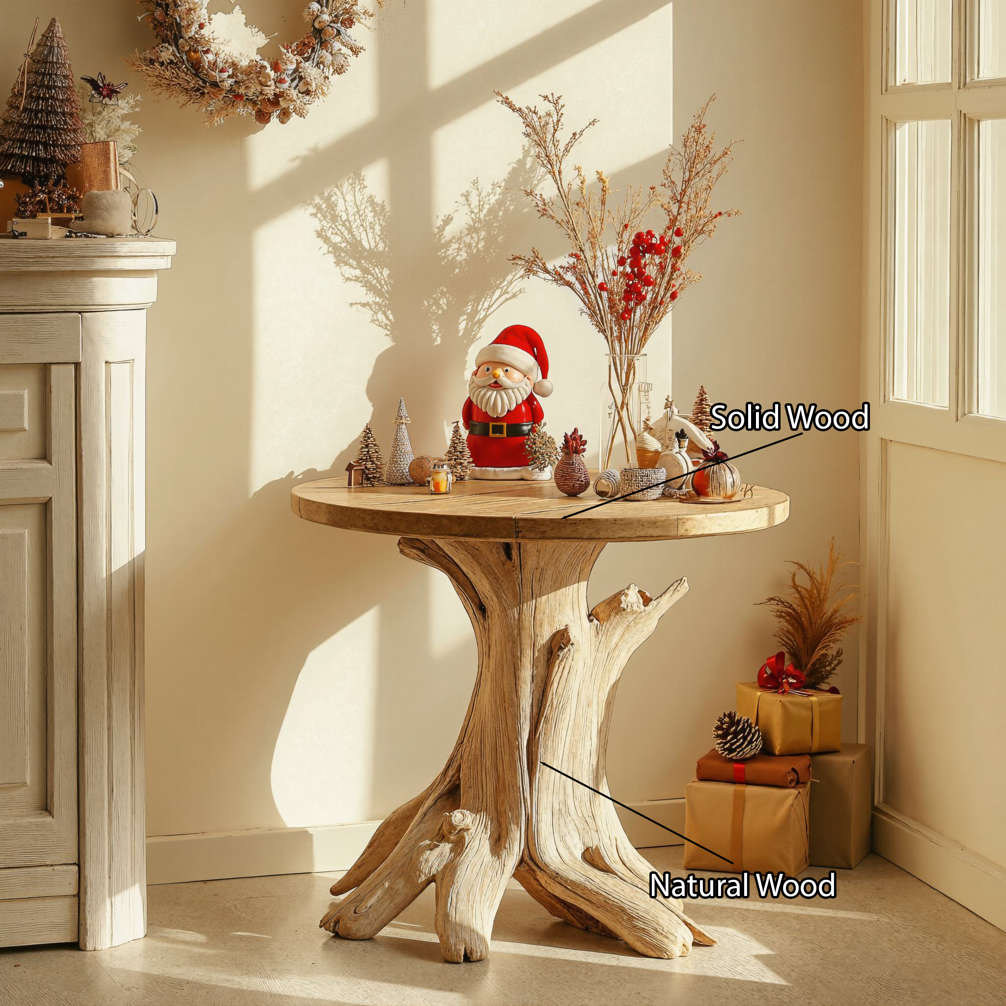 Living Edge End Table Farmhouse Christmas End Table SILDTENC038