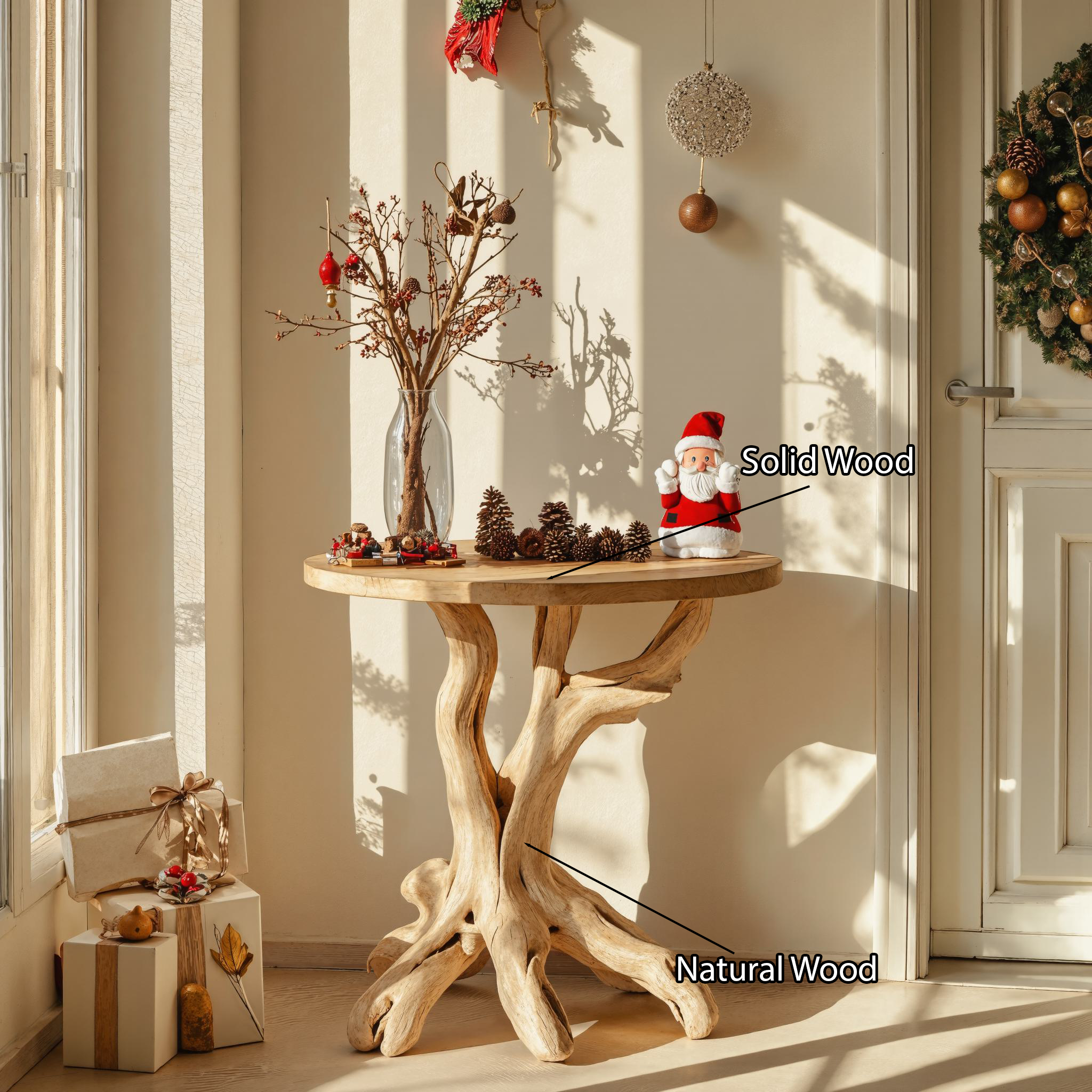 Living Edge Christmas End Table Farmhouse End Table SILDTENC037