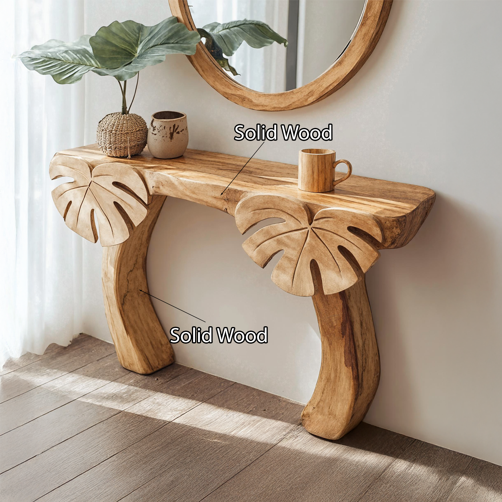 Narrow Console Table Live Edge Table Unique Design SILDTCS126