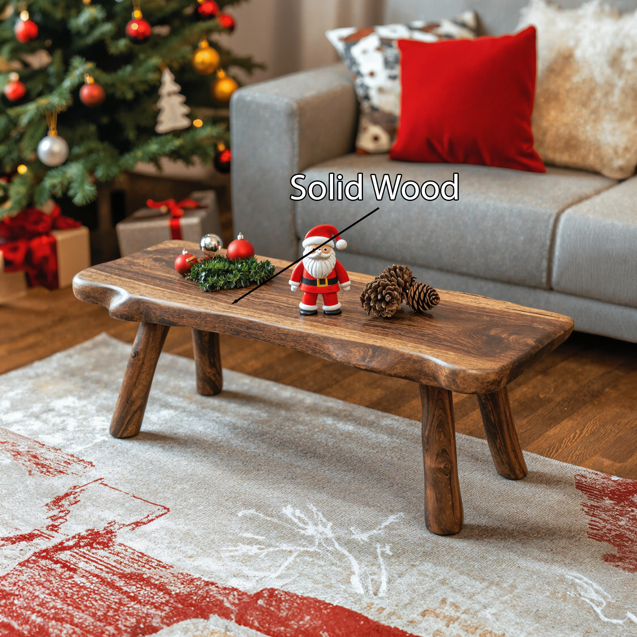 Live Edge Christmas Coffee Table Decoration SILDTCFC012